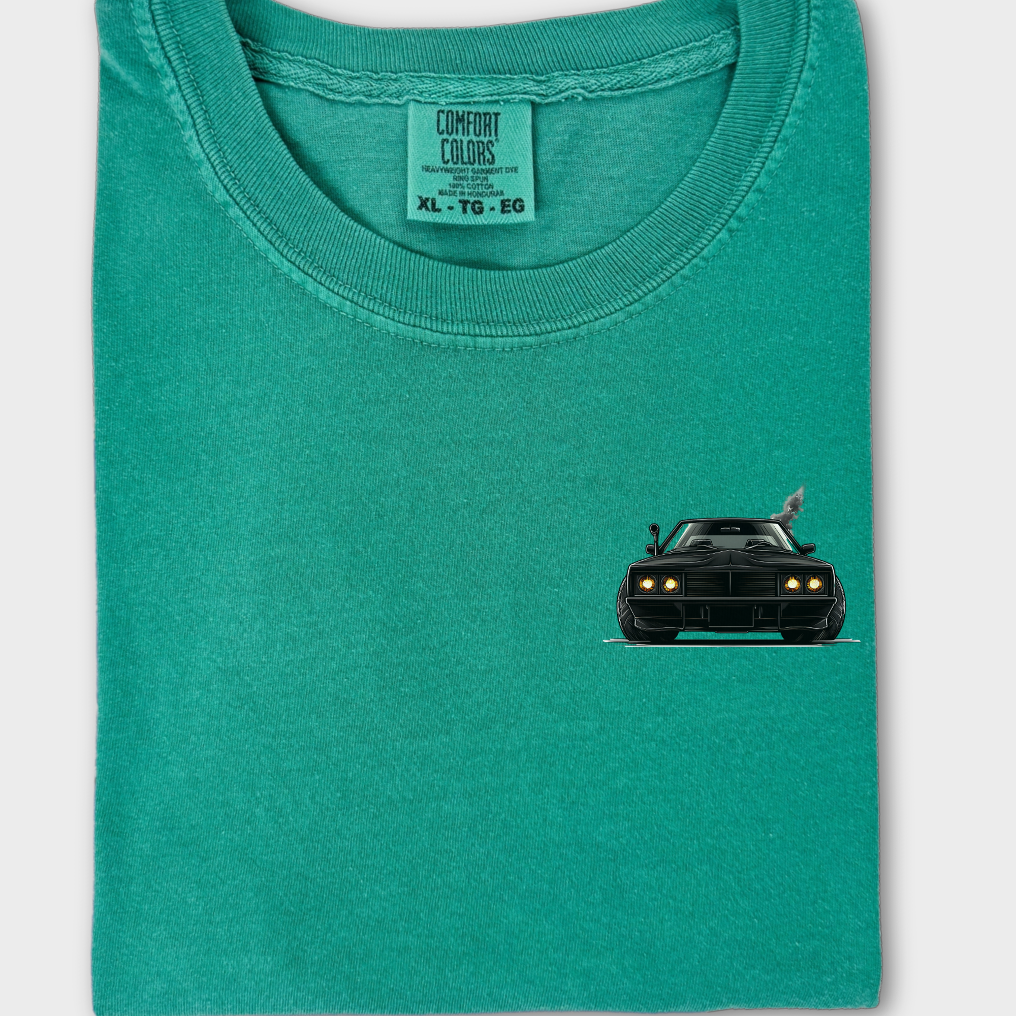 Retro Cute Cat Graphic Black Grand National Premium T-Shirt in Grass