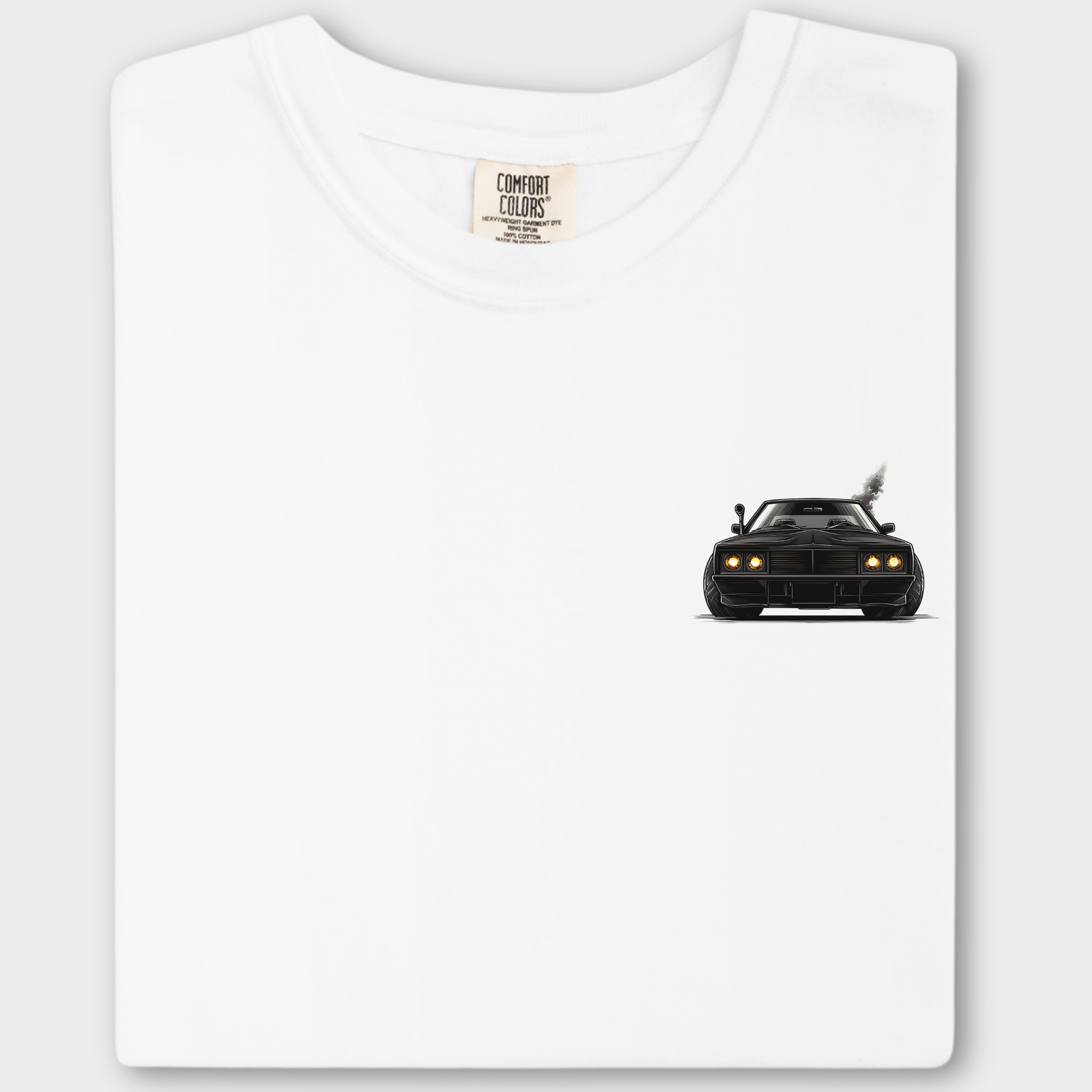 Retro Cute Cat Graphic Black Grand National Premium T-Shirt in White