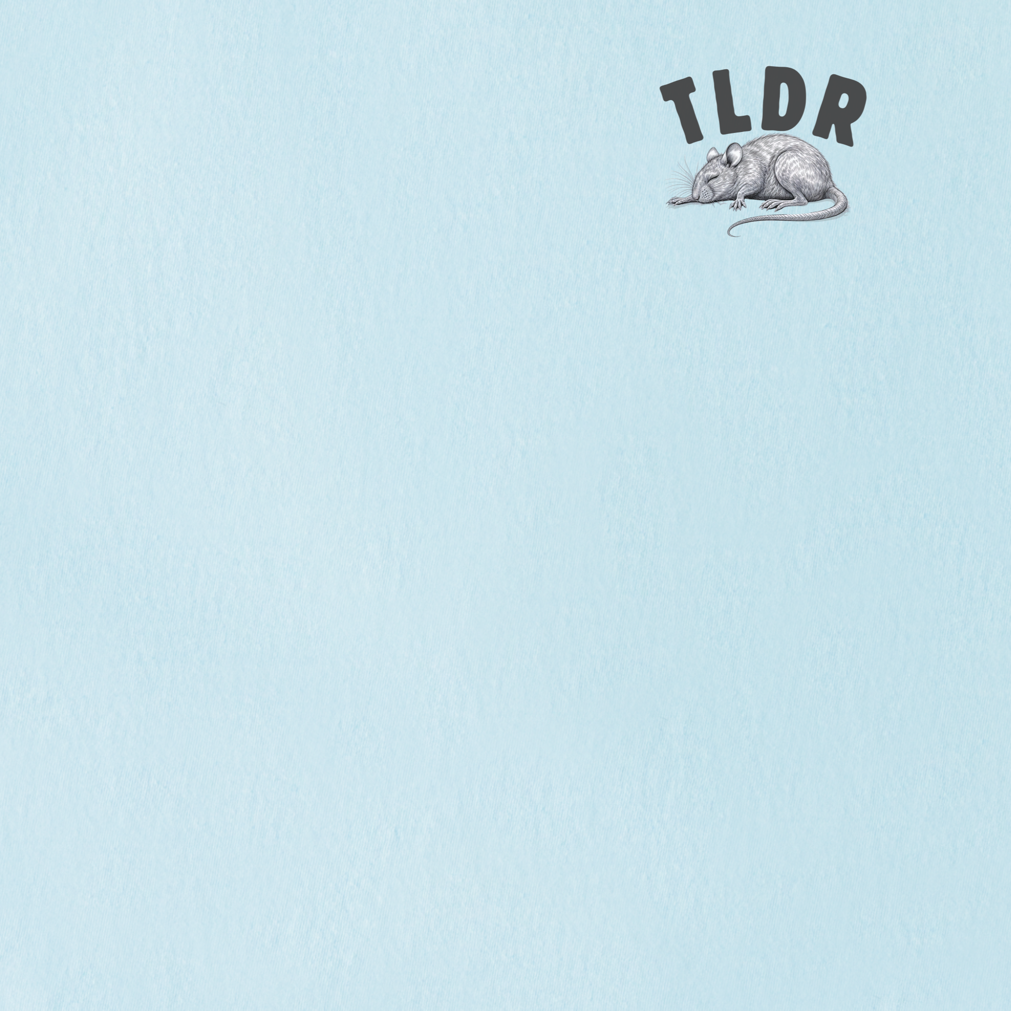 Line Art Too Long Didnt Read TLDR Cat plus Mouse Cat Graphic Comfort Colors T-Shirt in Chambray-T-Shirt-Fetch N Found