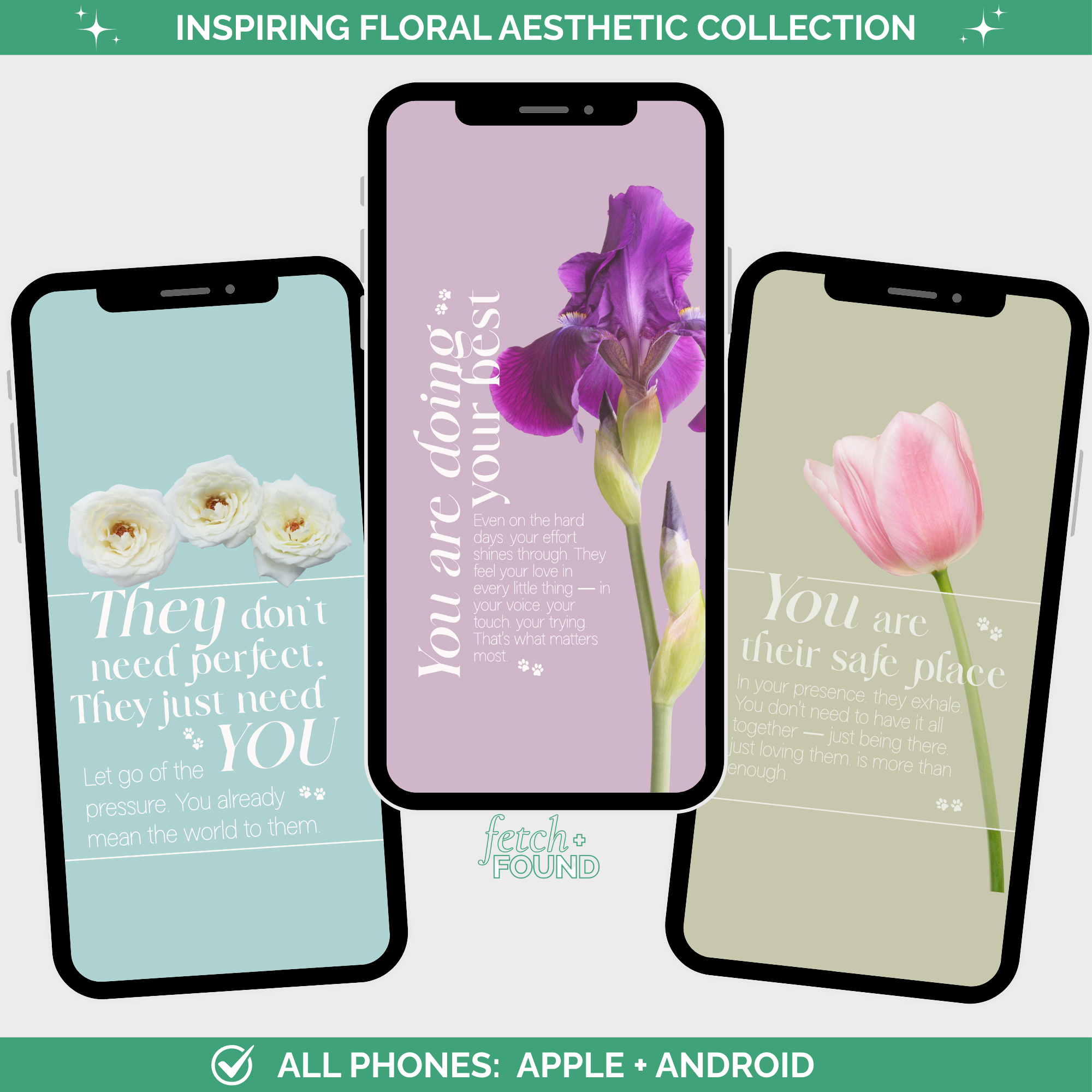 Spring Inspirational Floral Aesthetic Digital Wallpaper for iOS and Android Phones-Digital Download-Fetch N Found