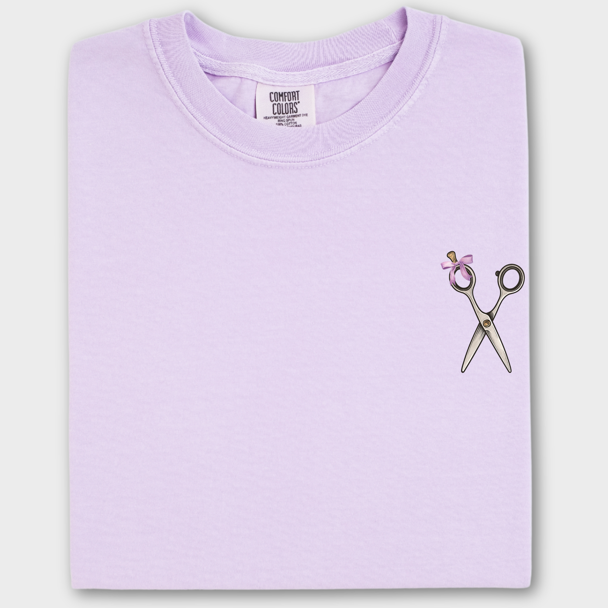 Artistic Groomer FLUFF Brush Stroke Dog Graphic Comfort Colors T-Shirt in Orchid-Fetch N Found