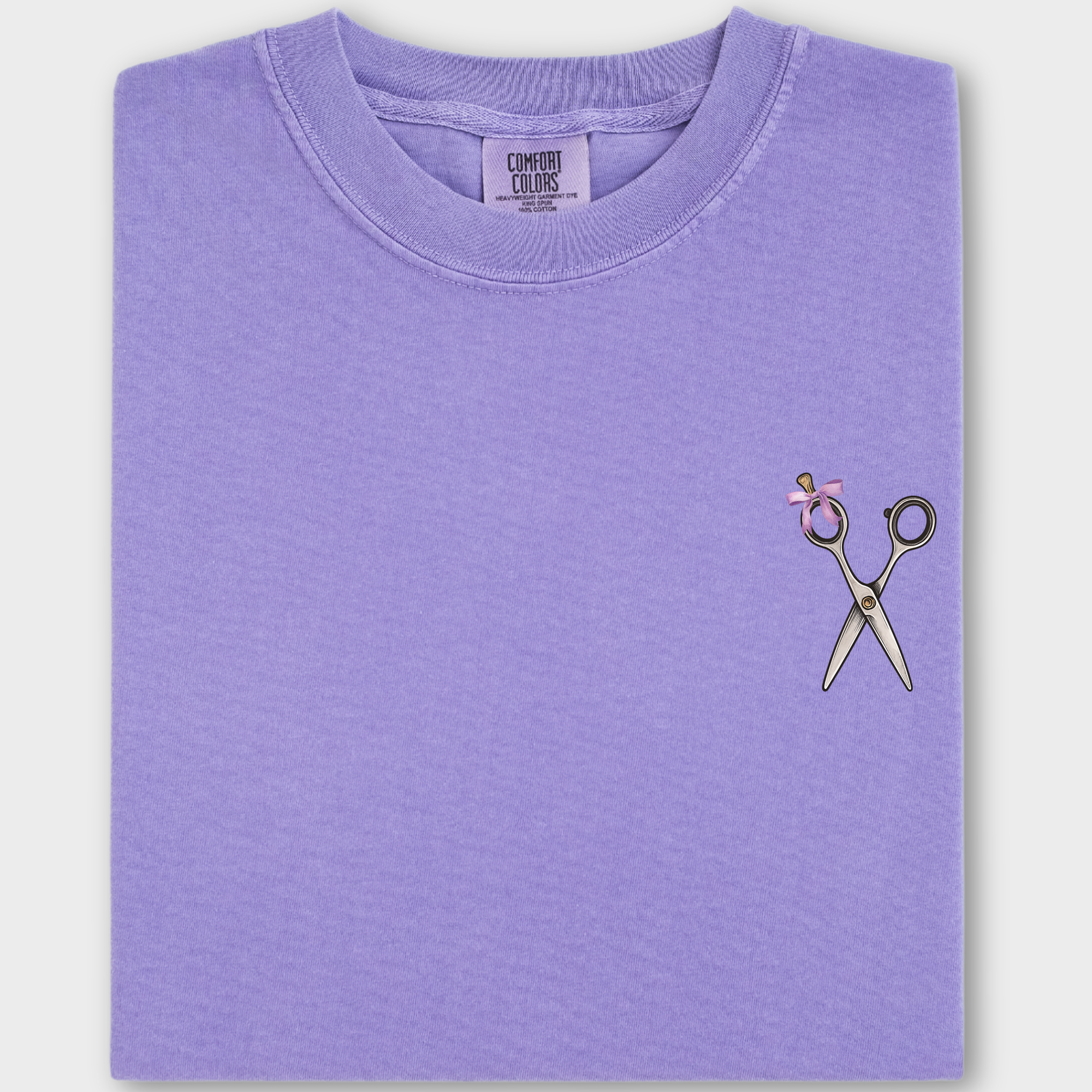 Artistic Groomer FLUFF Brush Stroke Dog Graphic Comfort Colors T-Shirt in Violet-Fetch N Found
