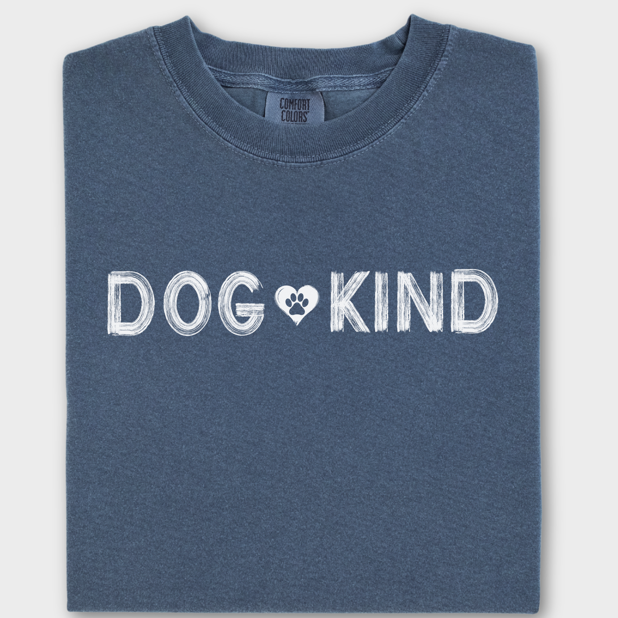 Artistic DOGKIND Dog Graphic Comfort Colors T-Shirt in Denim-T-Shirt-Denim-Fetch N Found