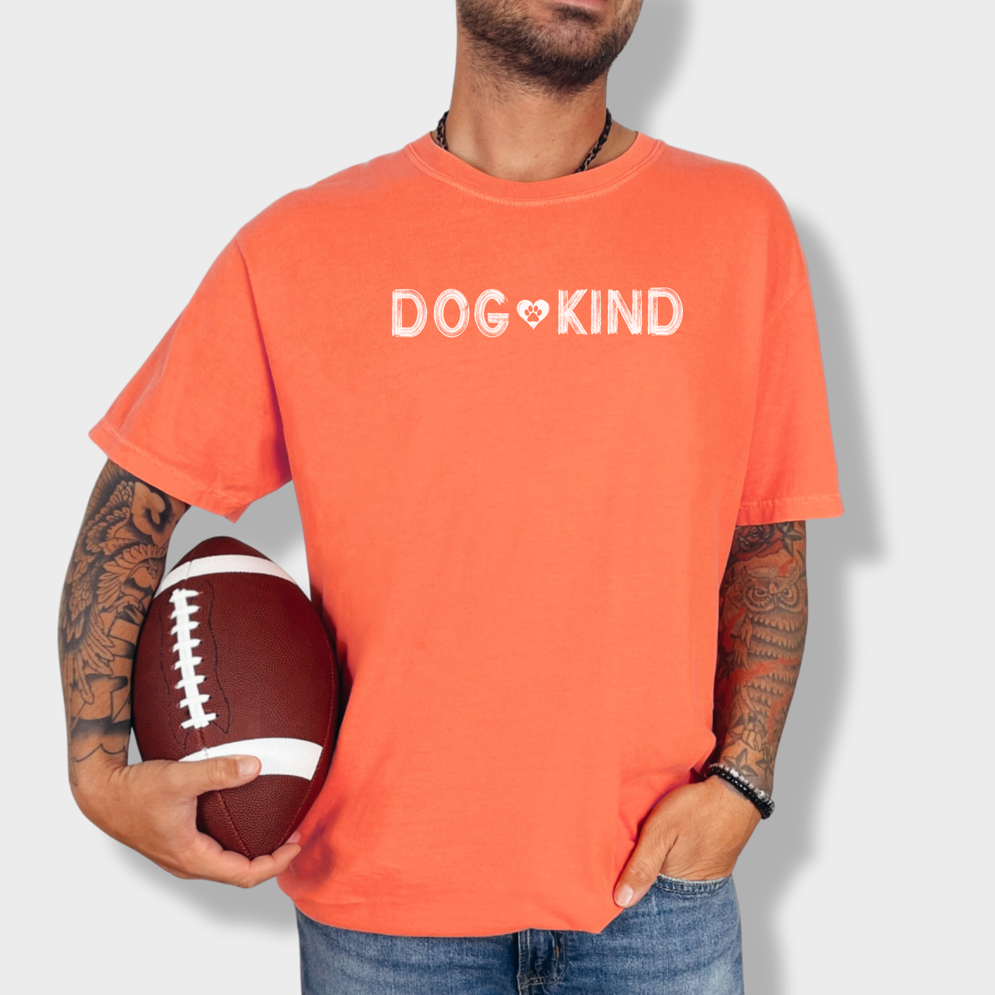 Artistic DOGKIND Dog Graphic Comfort Colors T-Shirt in Bright Salmon-T-Shirt-Bright Salmon-Fetch N Found