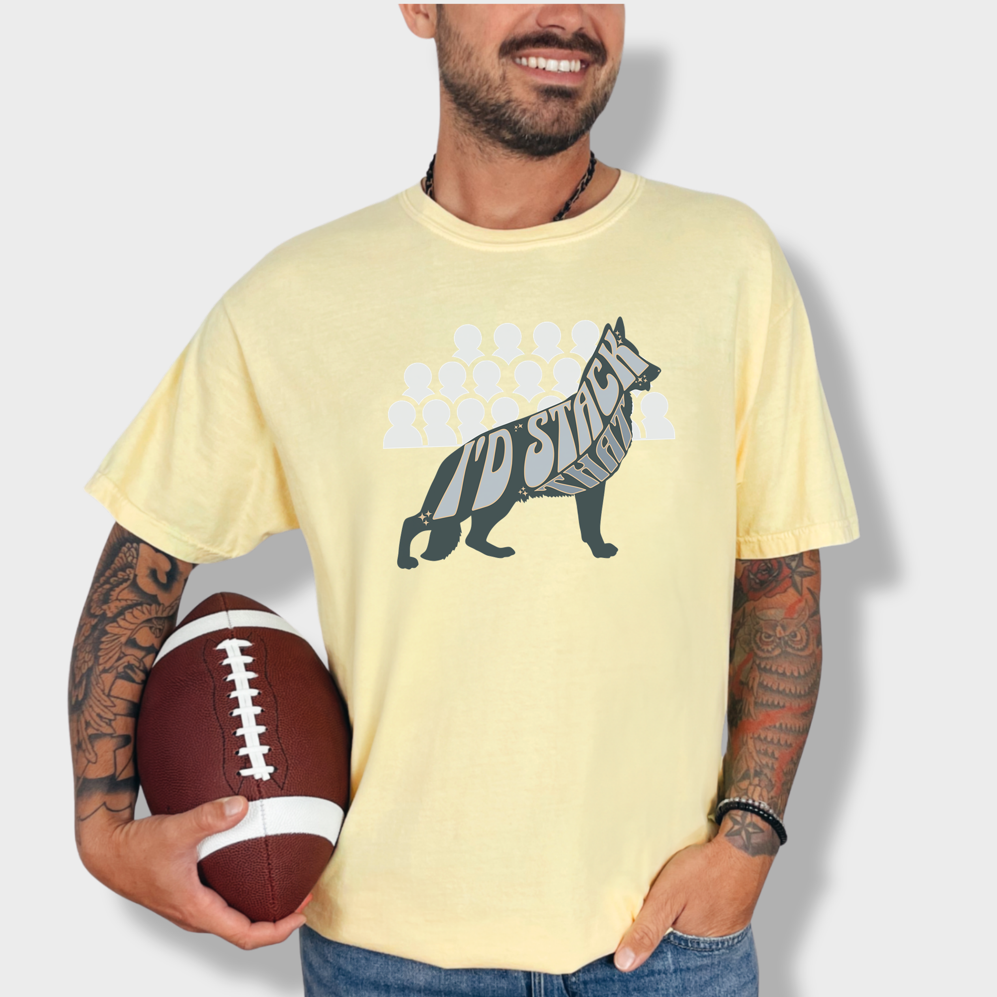 Retro I'd Stack That Funny Dog Graphic Comfort Colors T-Shirt in Butter
