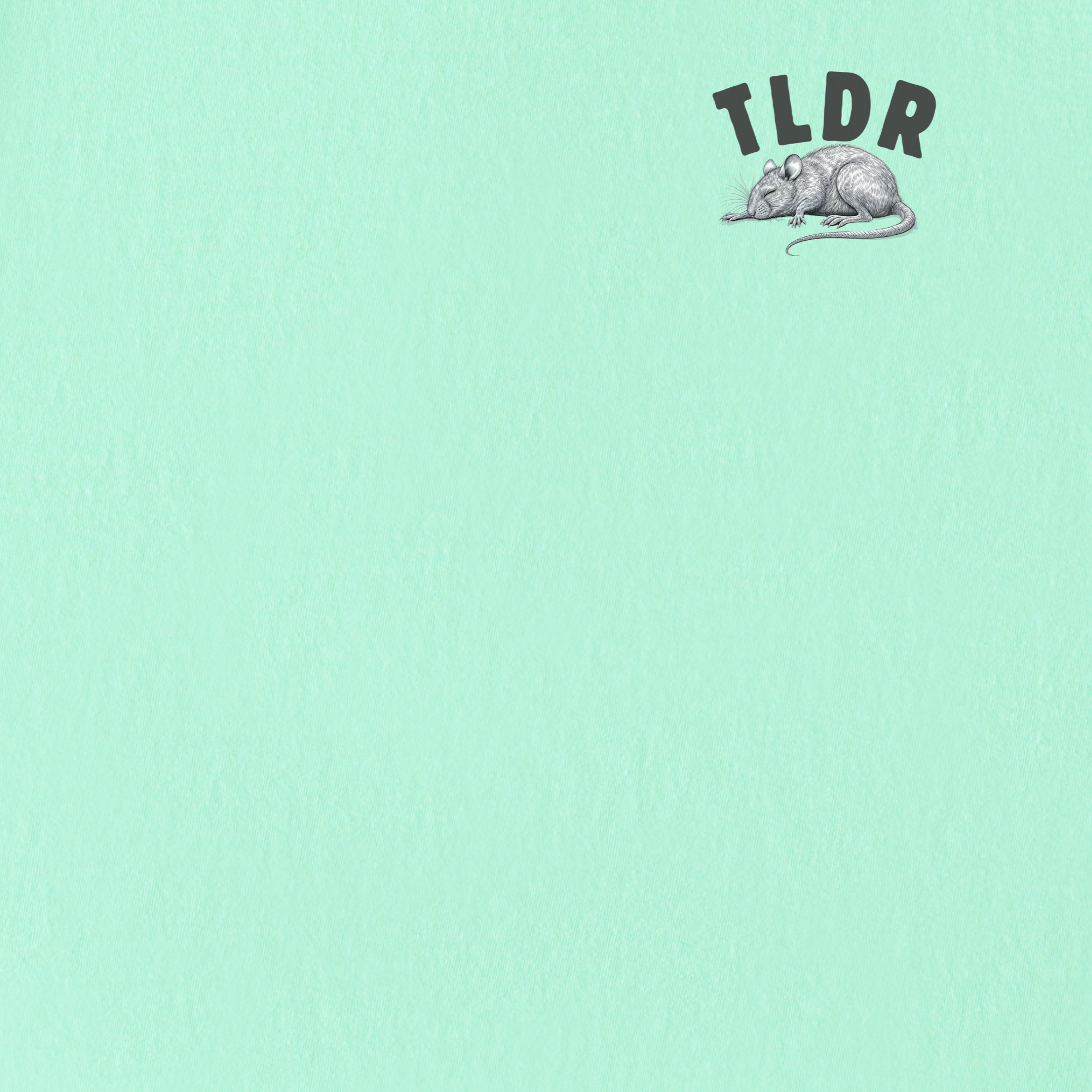 Line Art Too Long Didnt Read TLDR Cat plus Mouse Cat Graphic Comfort Colors T-Shirt in Island Reef-T-Shirt-Fetch N Found