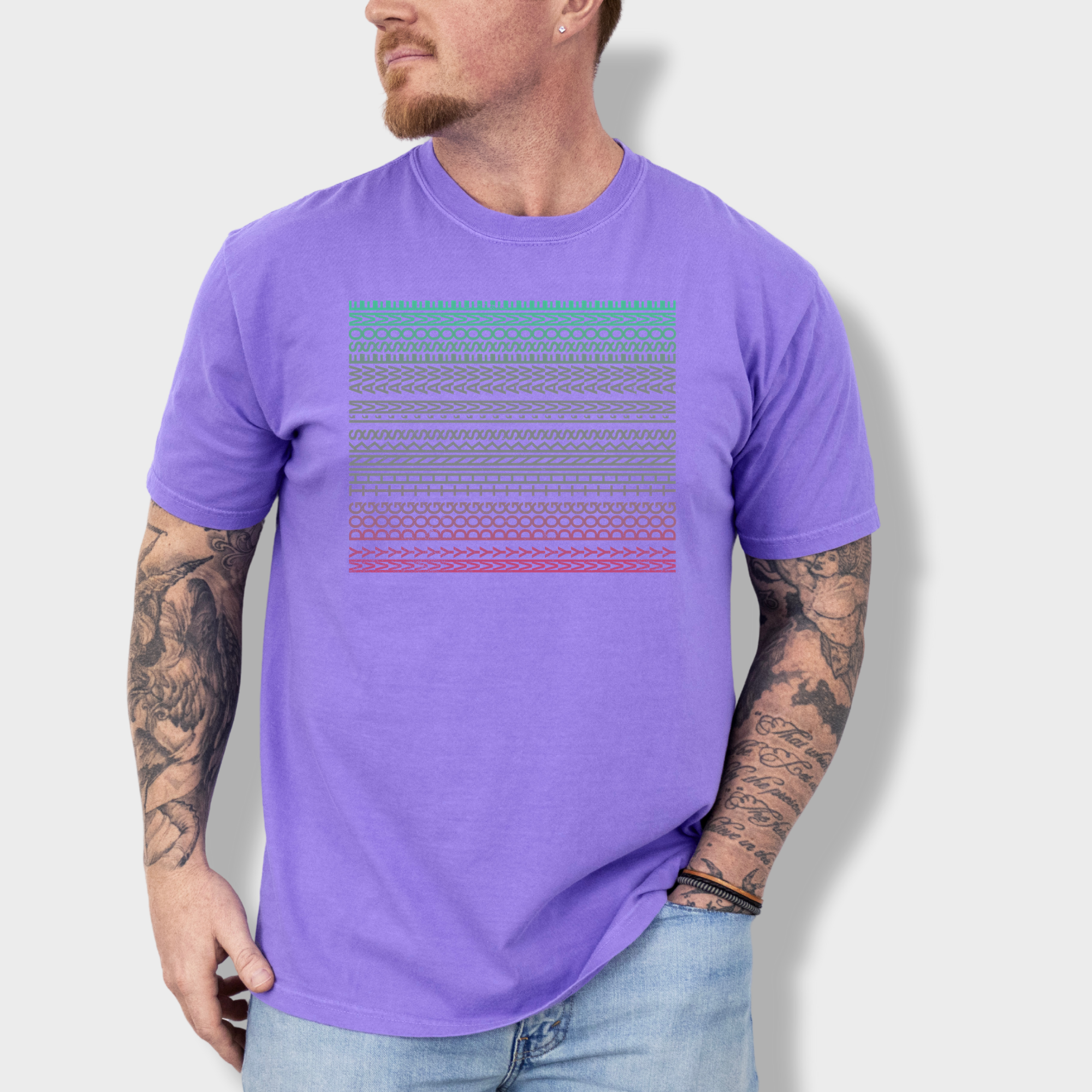 Pixelated My Dog Thinks Im Awesome Secret Message Dog Text Comfort Colors T-Shirt in Violet-T-Shirt-Violet-Fetch N Found