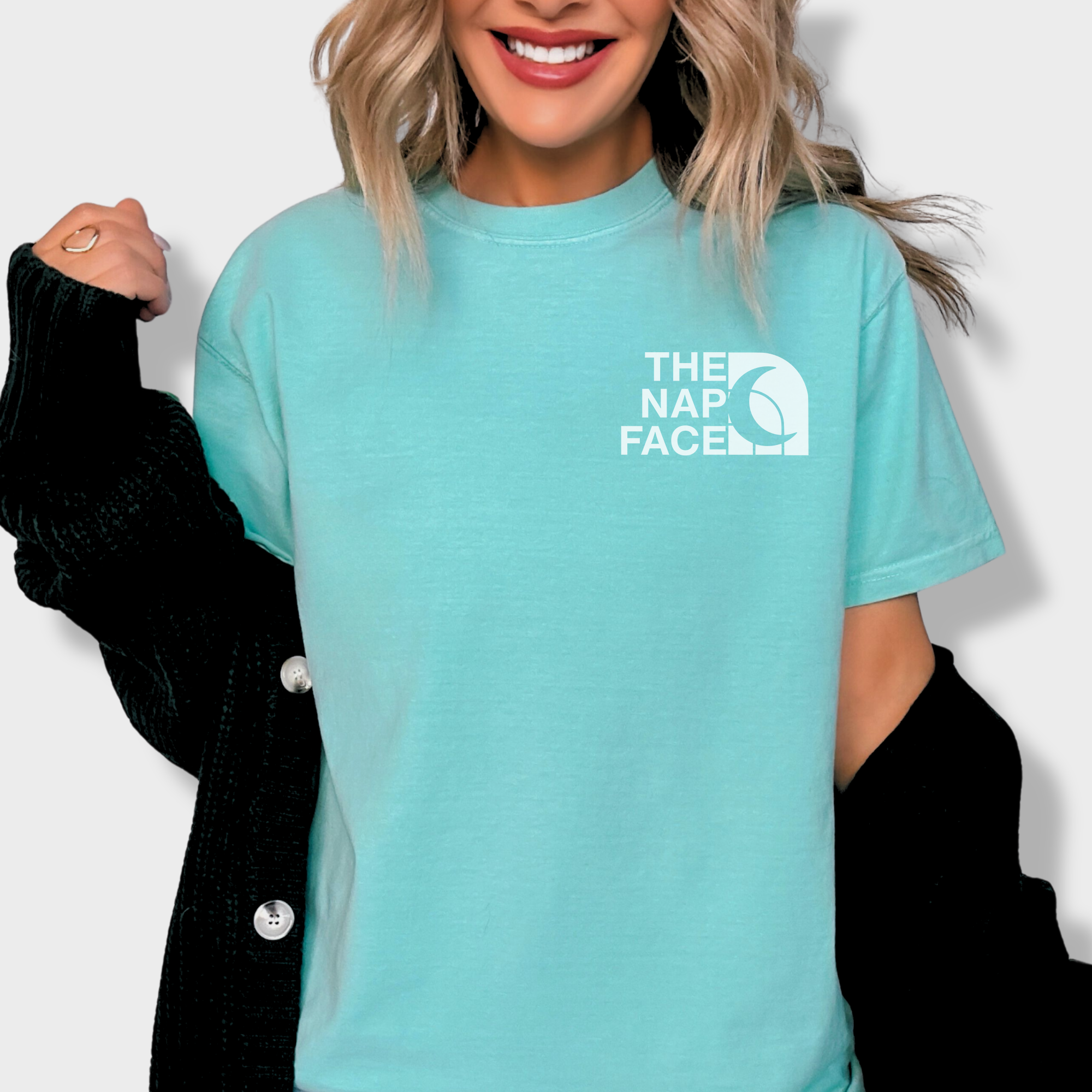 Modern The Nap Face Pet Text Comfort Colors T-Shirt in Chalky Mint-Fetch N Found