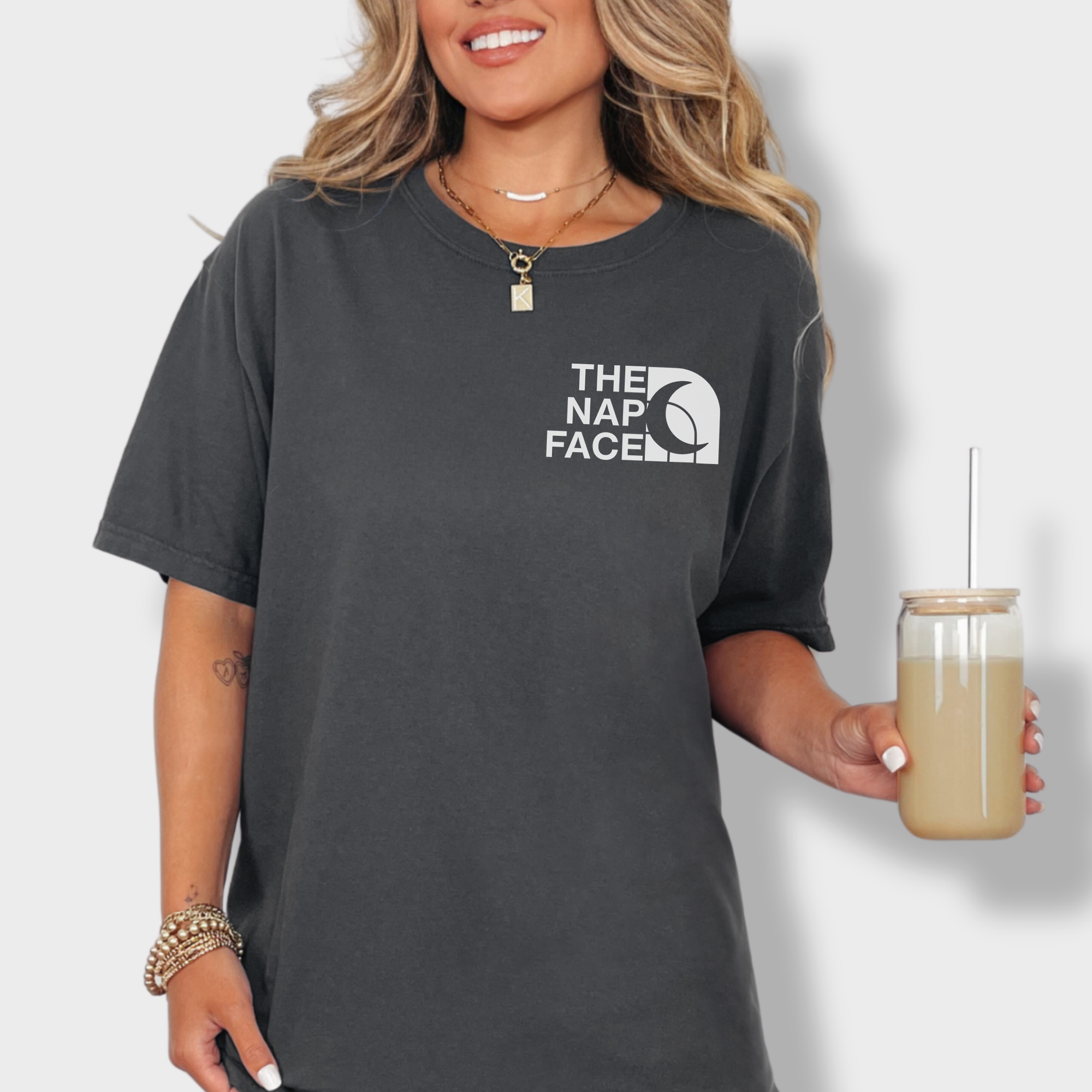 Modern The Nap Face Pet Text Comfort Colors T-Shirt in Graphite-Fetch N Found