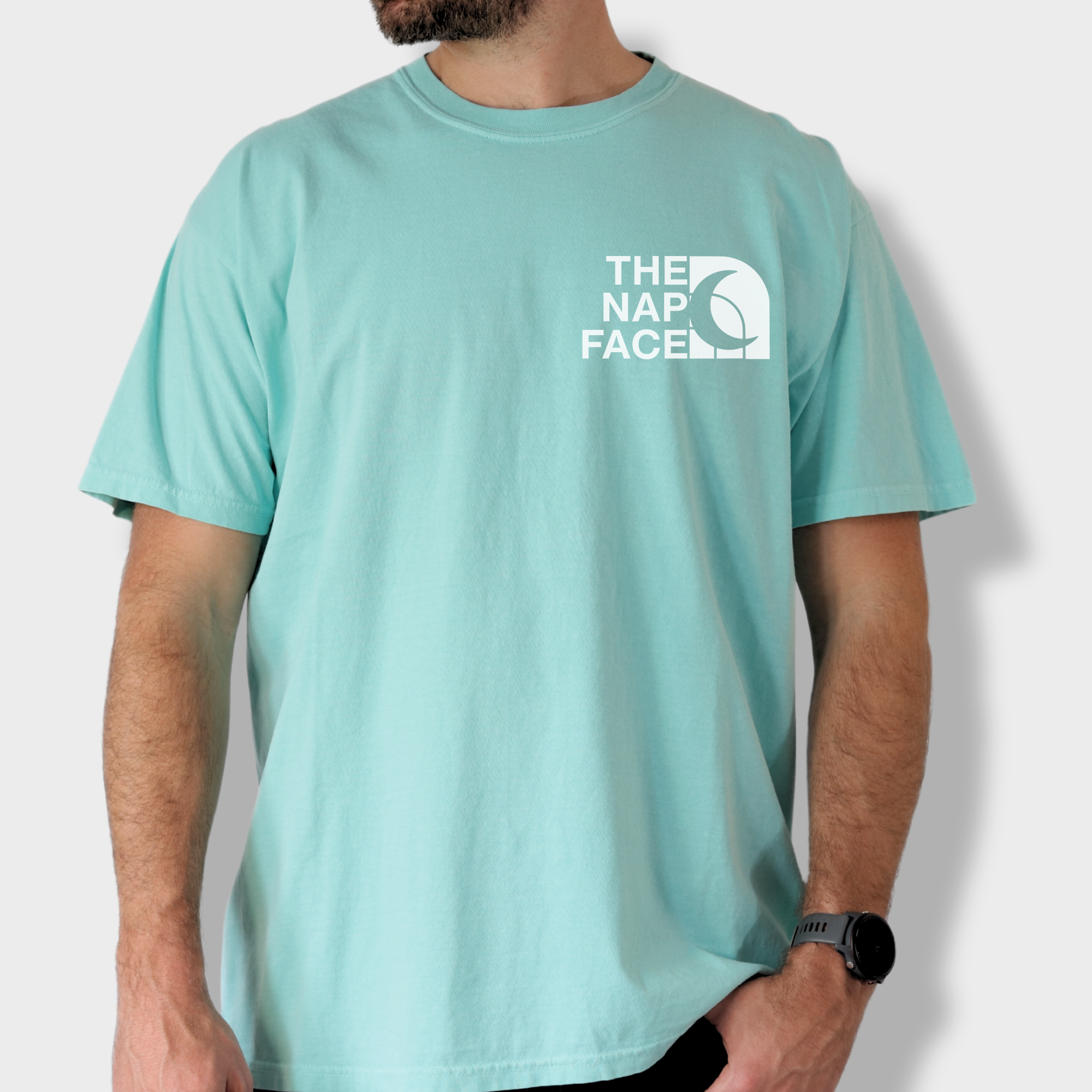 Modern The Nap Face Pet Text Comfort Colors T-Shirt in Chalky Mint-Fetch N Found