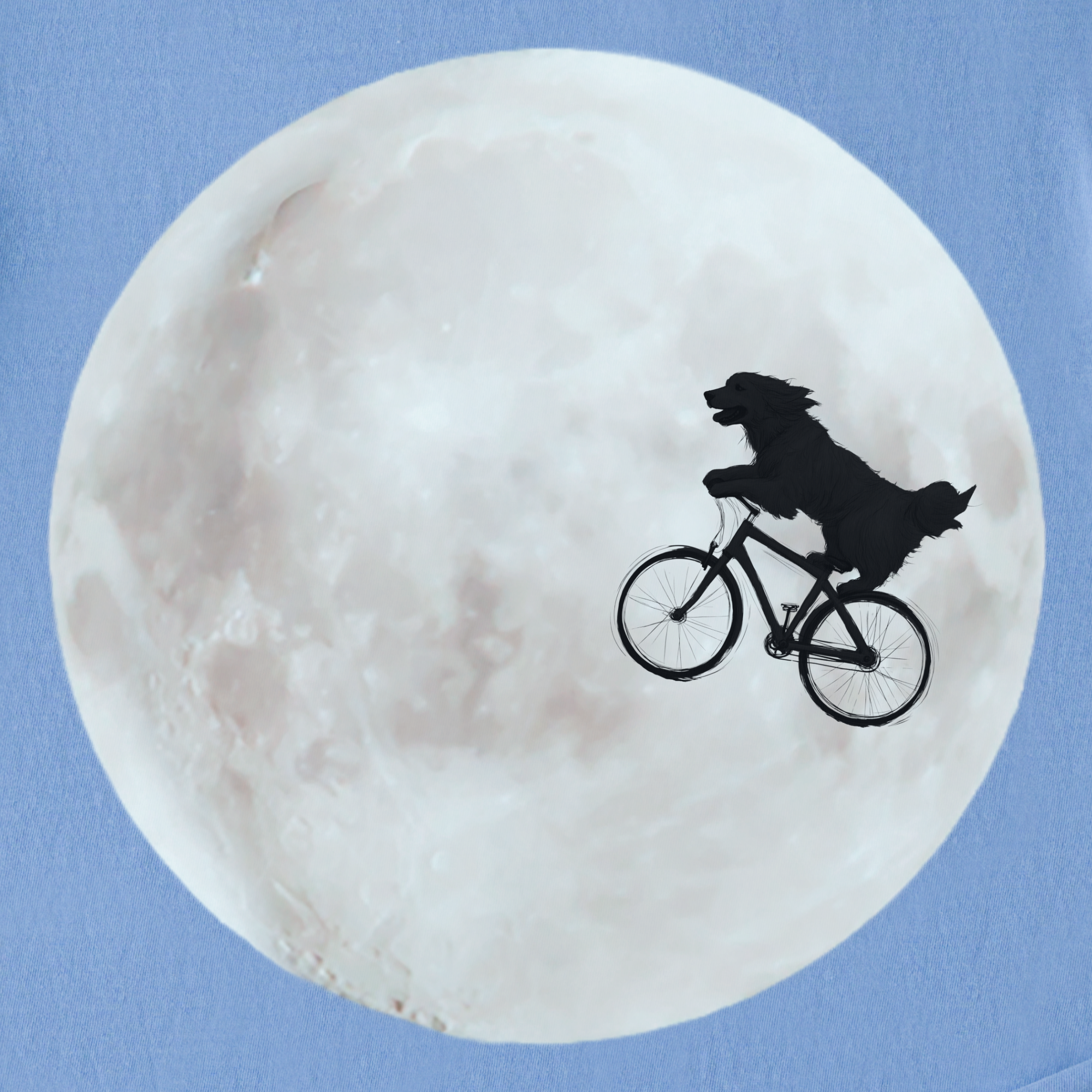 Retro Dog Phone Home Dog Minimalist Comfort Colors T-Shirt in Washed Denim