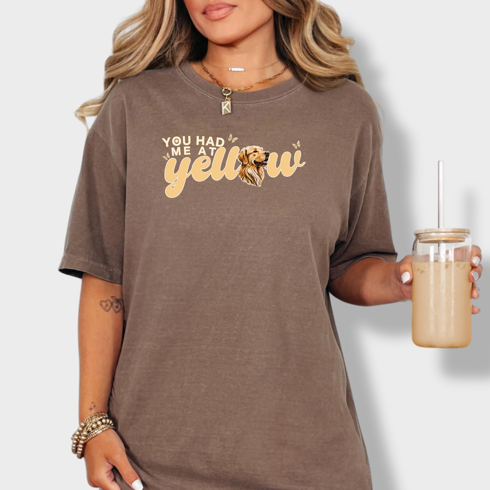 Movie-Inspired You Had Me At Yellow Labrardor Retreiver Dog Text Comfort Colors T-Shirt in Espresso-T-Shirt-Espresso-Fetch N Found