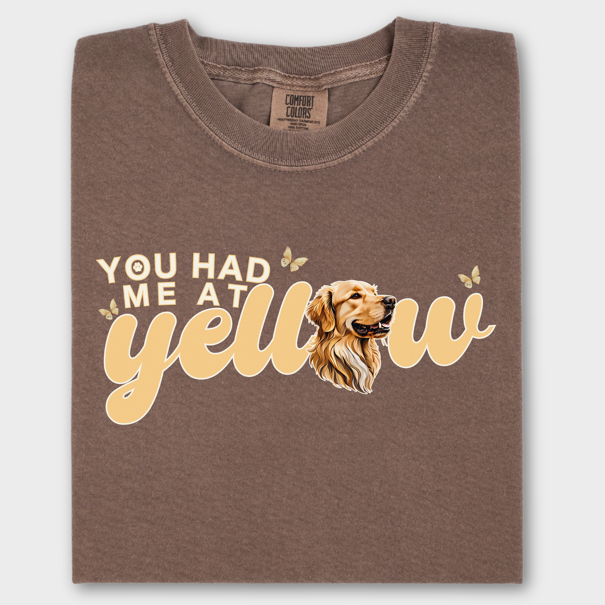 Movie-Inspired You Had Me At Yellow Labrardor Retreiver Dog Text Comfort Colors T-Shirt in Espresso-T-Shirt-Espresso-Fetch N Found