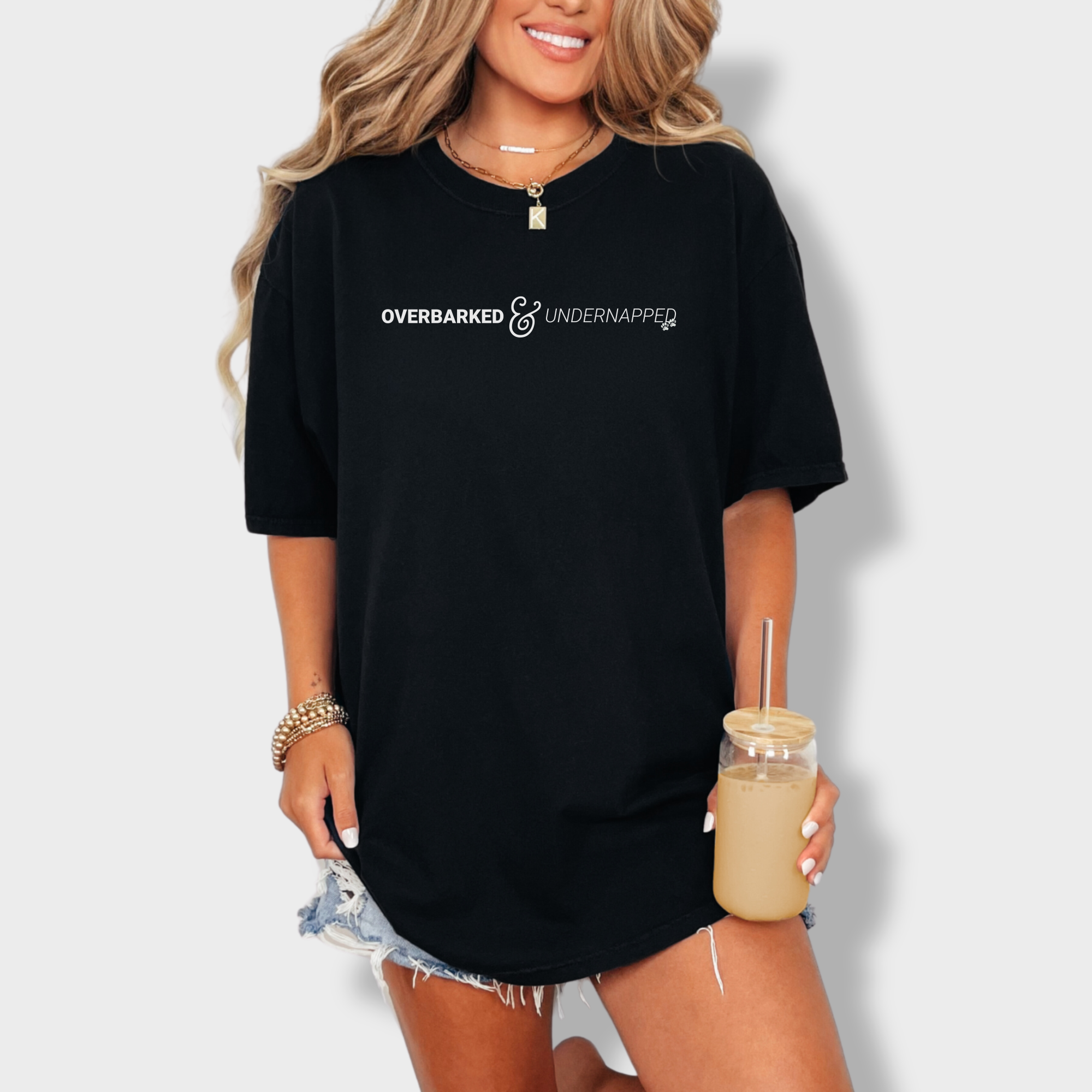 overbarked-undernapped-t-shirt-in-black - Black Lifestyle Female Model