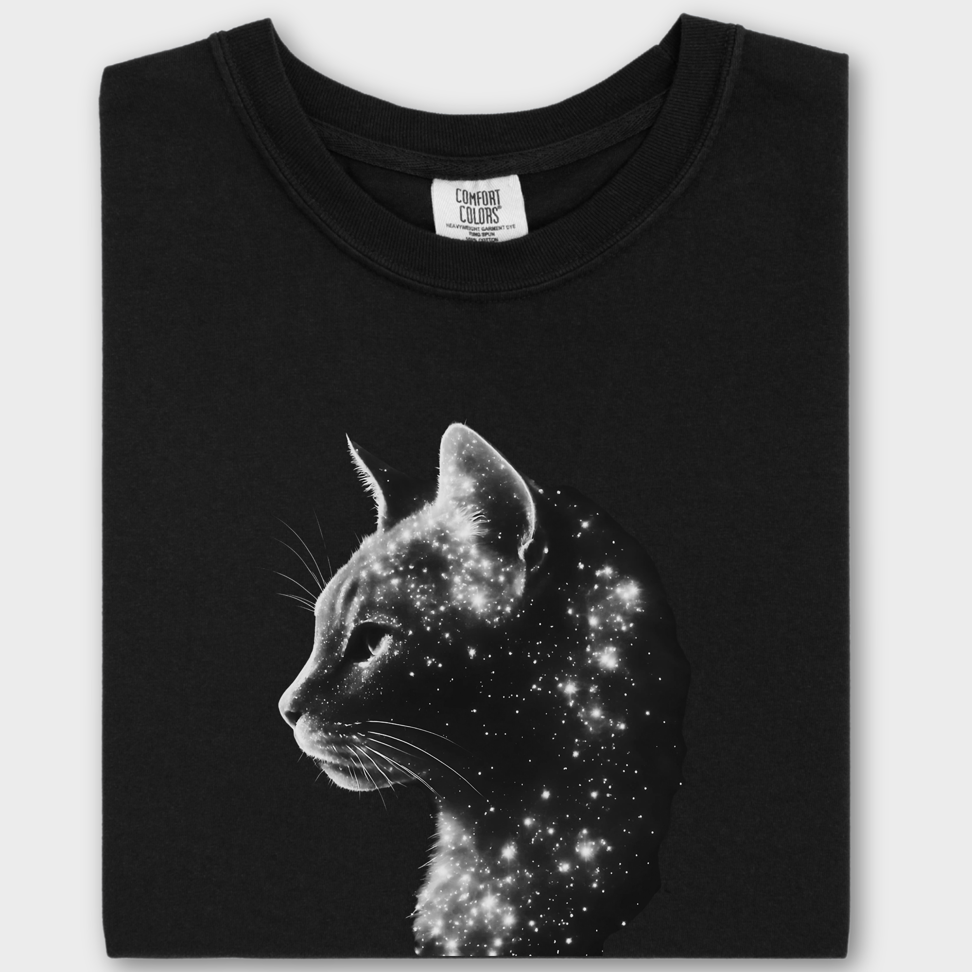 Artistic Astrological Cat Cat Graphic Comfort Colors T-Shirt in Black-Fetch N Found