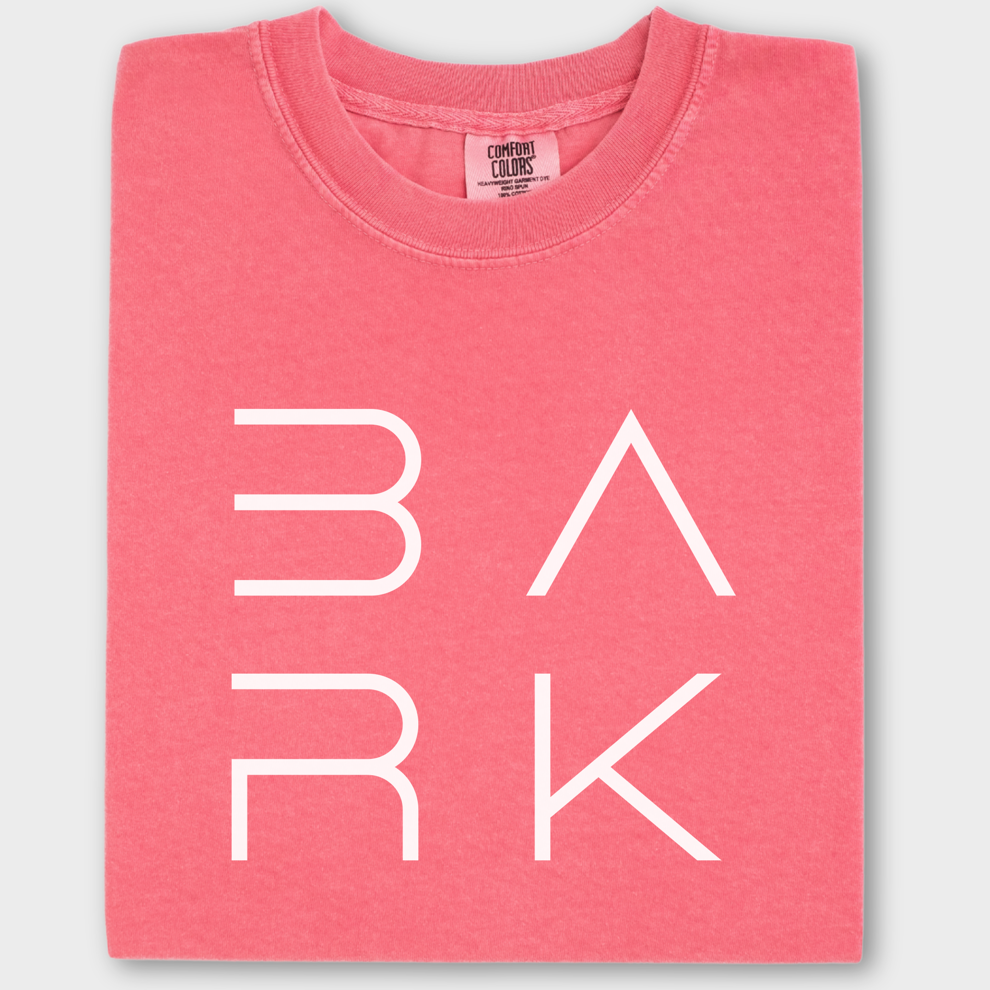 Minimalist BARK Modern Text Design Dog Text Comfort Colors T-Shirt in Watermelon-Fetch N Found