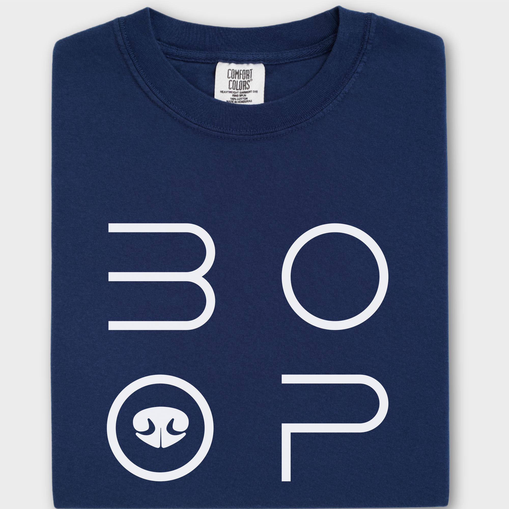 Minimalist BOOP Dog Nose Modern Text Design Dog Text Comfort Colors T-Shirt in True Navy-Fetch N Found