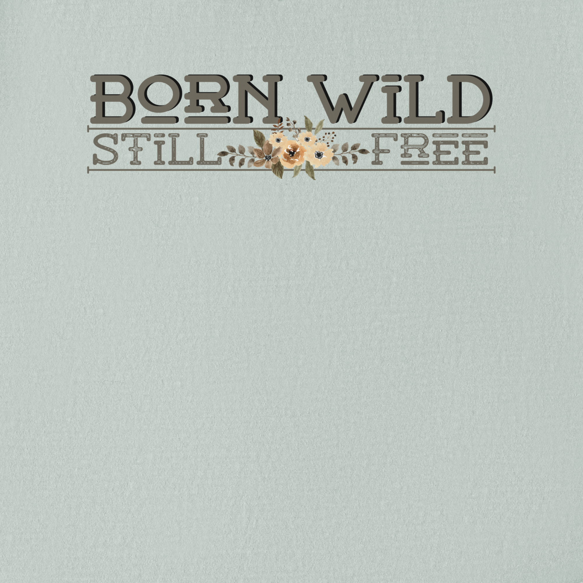 Western Born Wild Still Free Gritty Kitty Cowboy Cat Line Art Comfort Colors T-Shirt in Bay