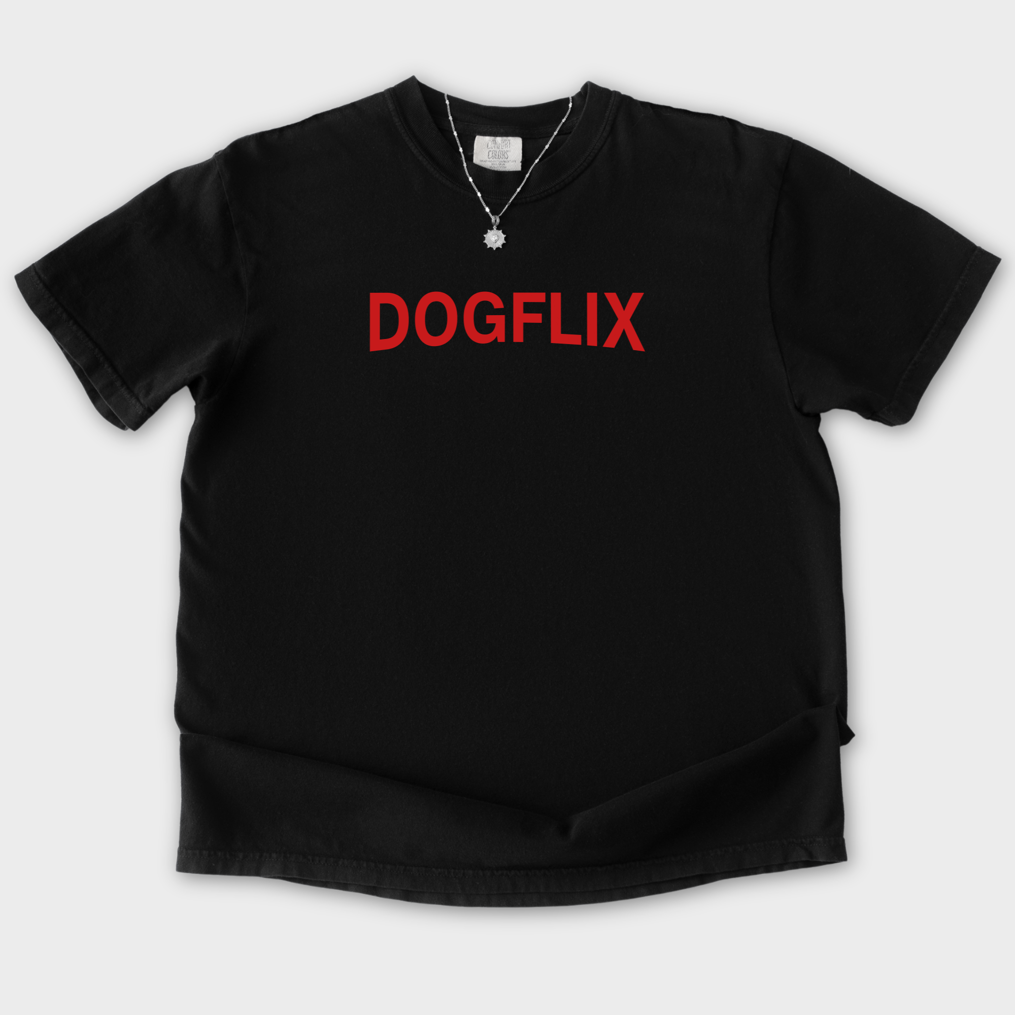 Modern DOGFLIX Dog Graphic Comfort Colors T-Shirt in Black