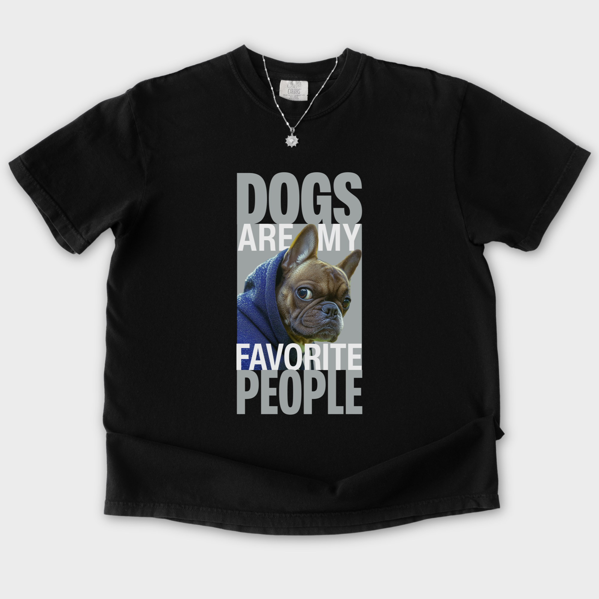 Modern Dogs Are My Favorite People Dog Graphic Comfort Colors T-Shirt in Black