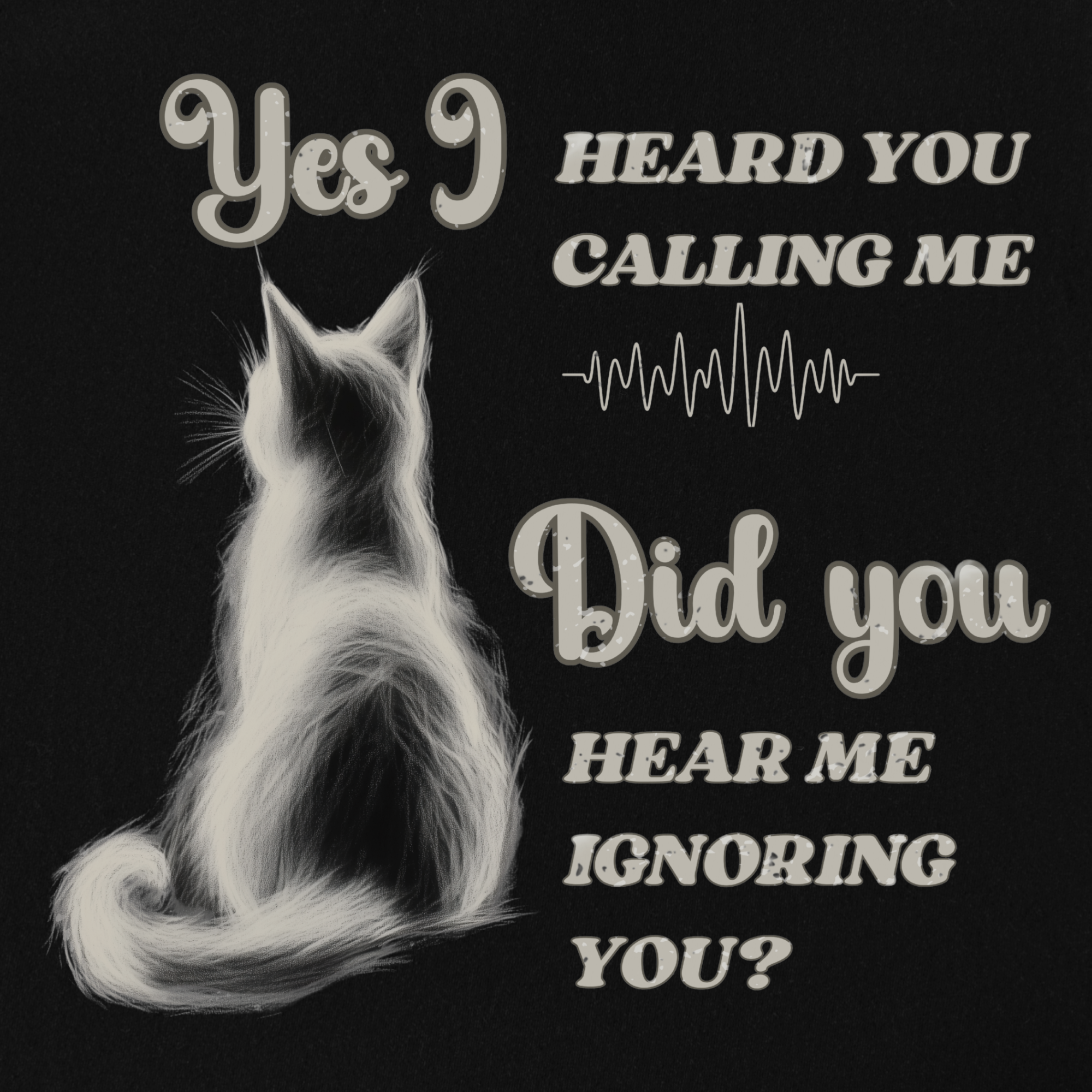 Vintage Yes I Heard You Cat Graphic Comfort Colors T-Shirt in Black