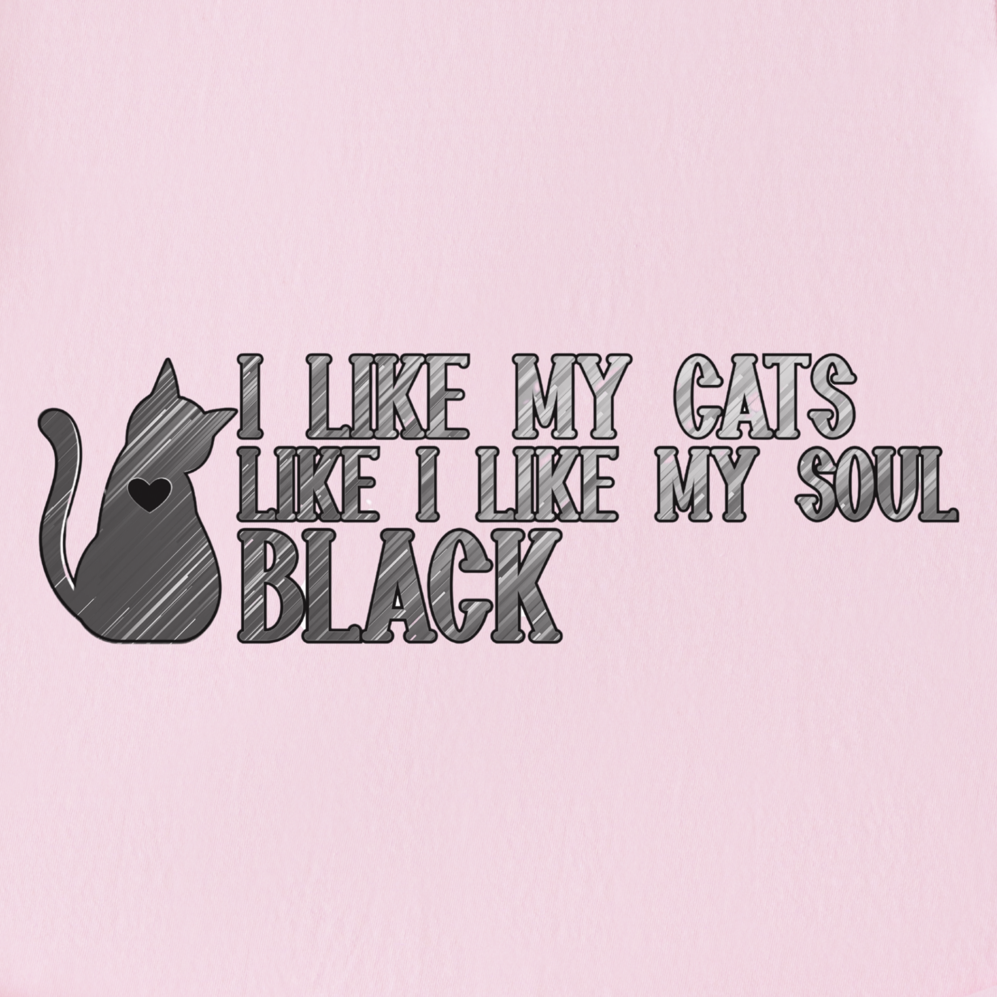 Retro I like my pets like I like my soul Cat Text Comfort Colors T-Shirt in Blossom