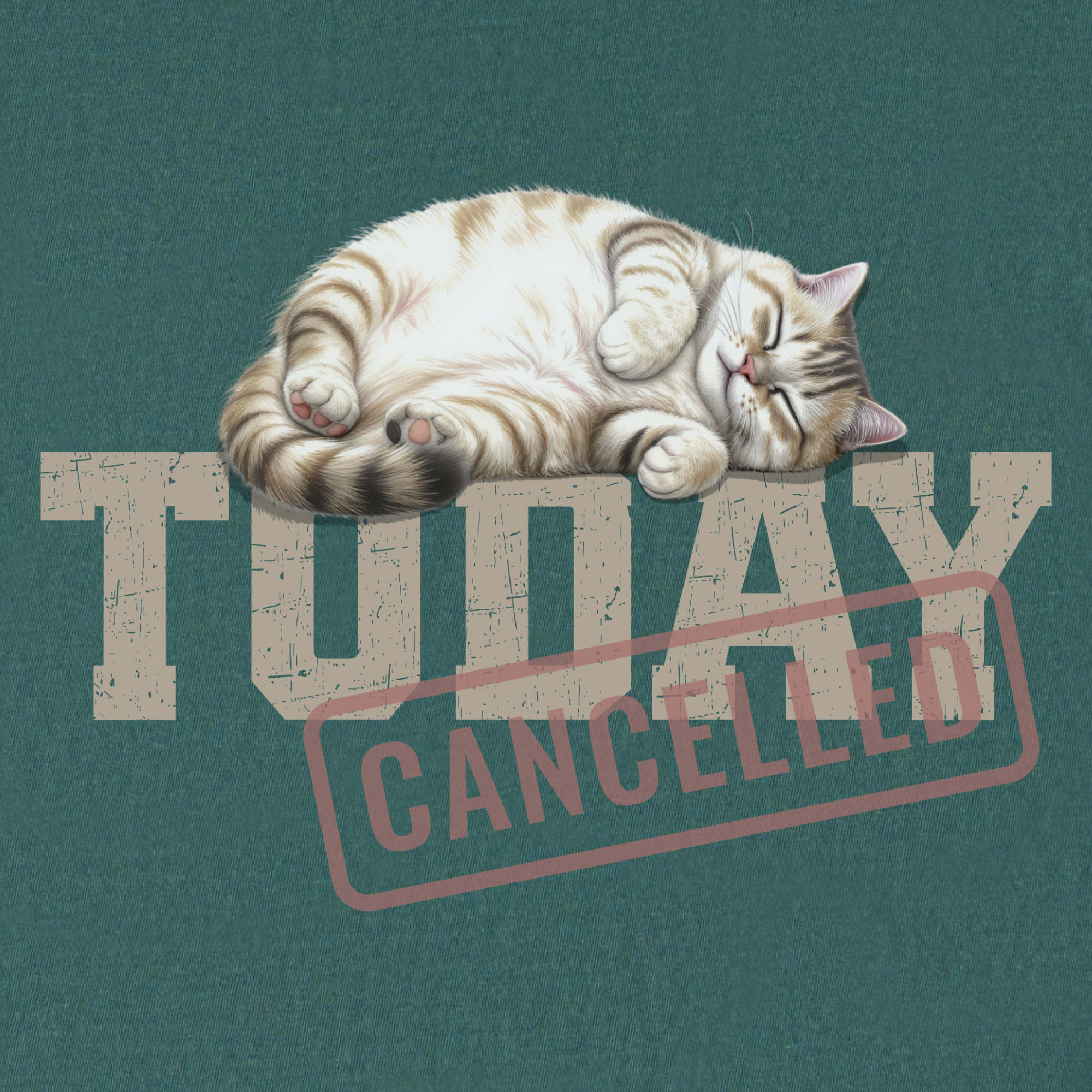 Line Art Today is Cancelled Cat Graphic Comfort Colors T-Shirt in Blue Spruce-T-Shirt-Fetch N Found