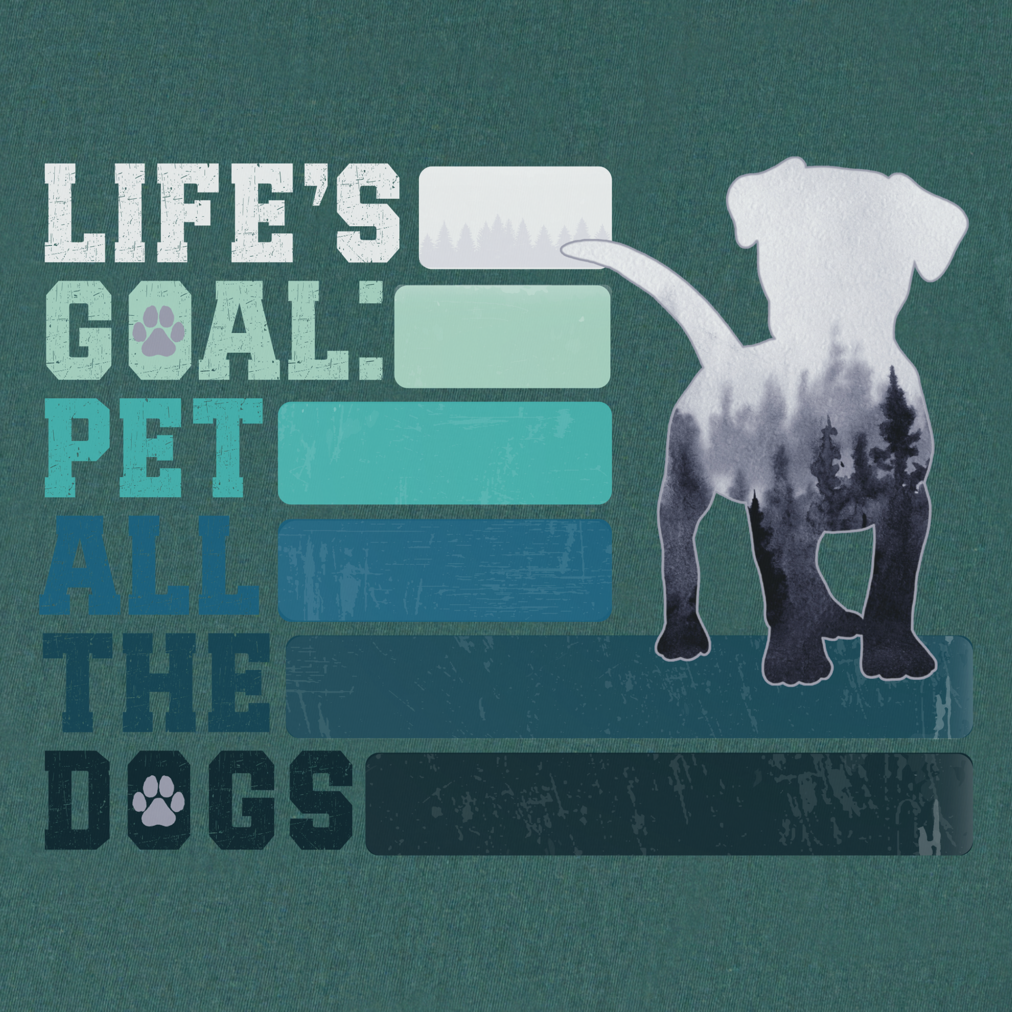 Vintage Pet All the Dogs Dog Graphic Comfort Colors T-Shirt in Blue Spruce