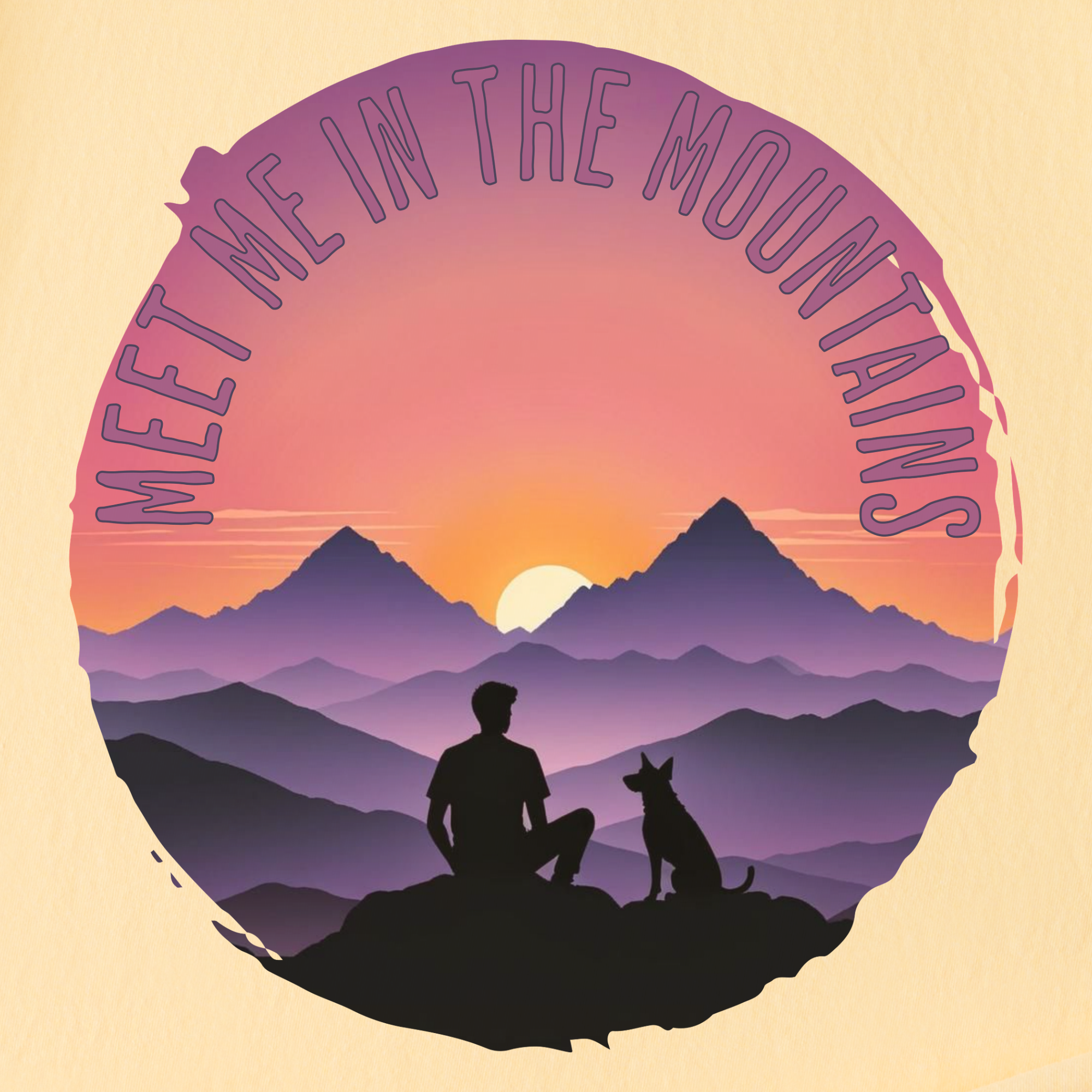 Retro Meet Me In The Mountains Dog Graphic Comfort Colors T-Shirt in Butter