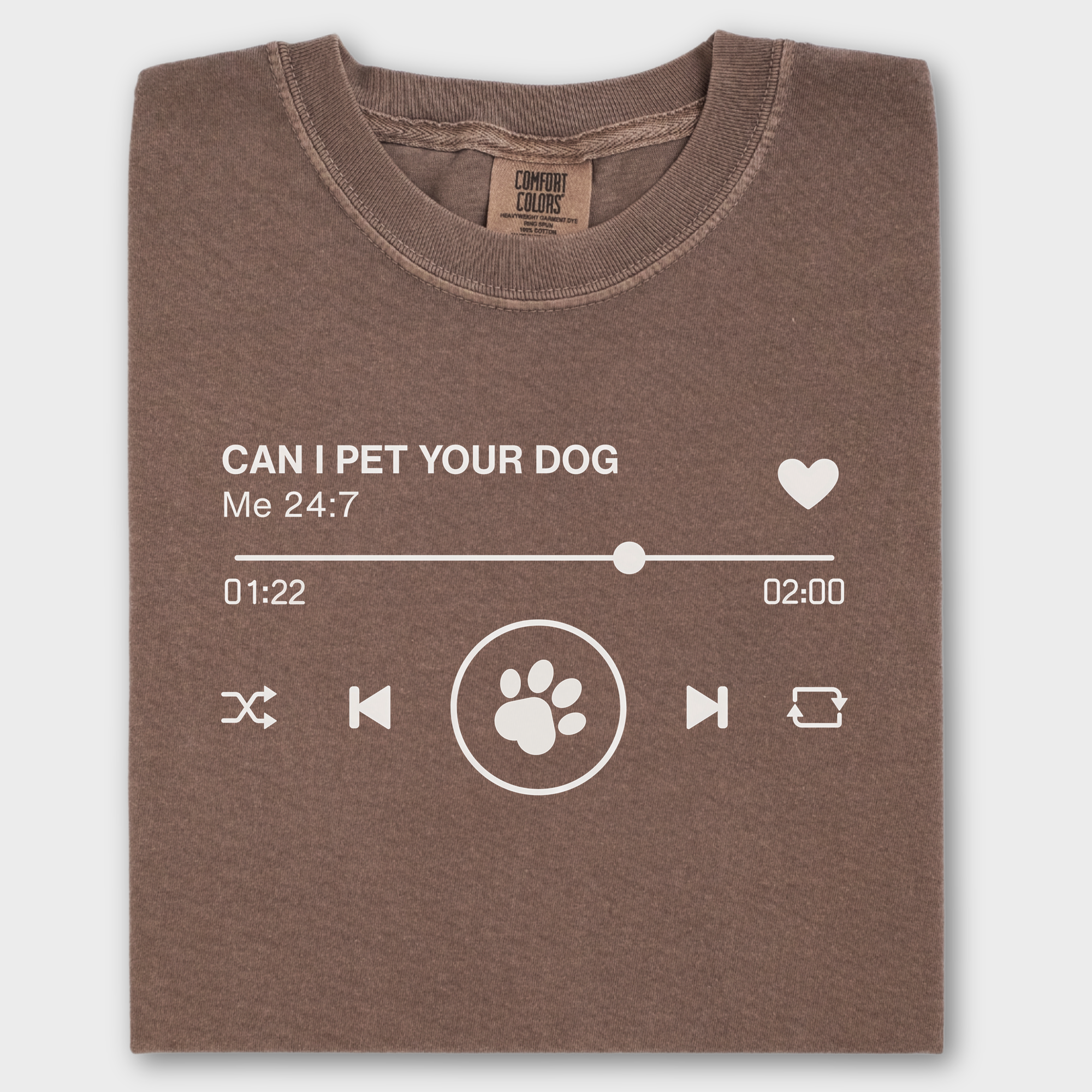 Minimalist Can I Pet Your Dog Digital Player Dog Graphic Comfort Colors T-Shirt in Espresso-T-Shirt-Espresso-Fetch N Found