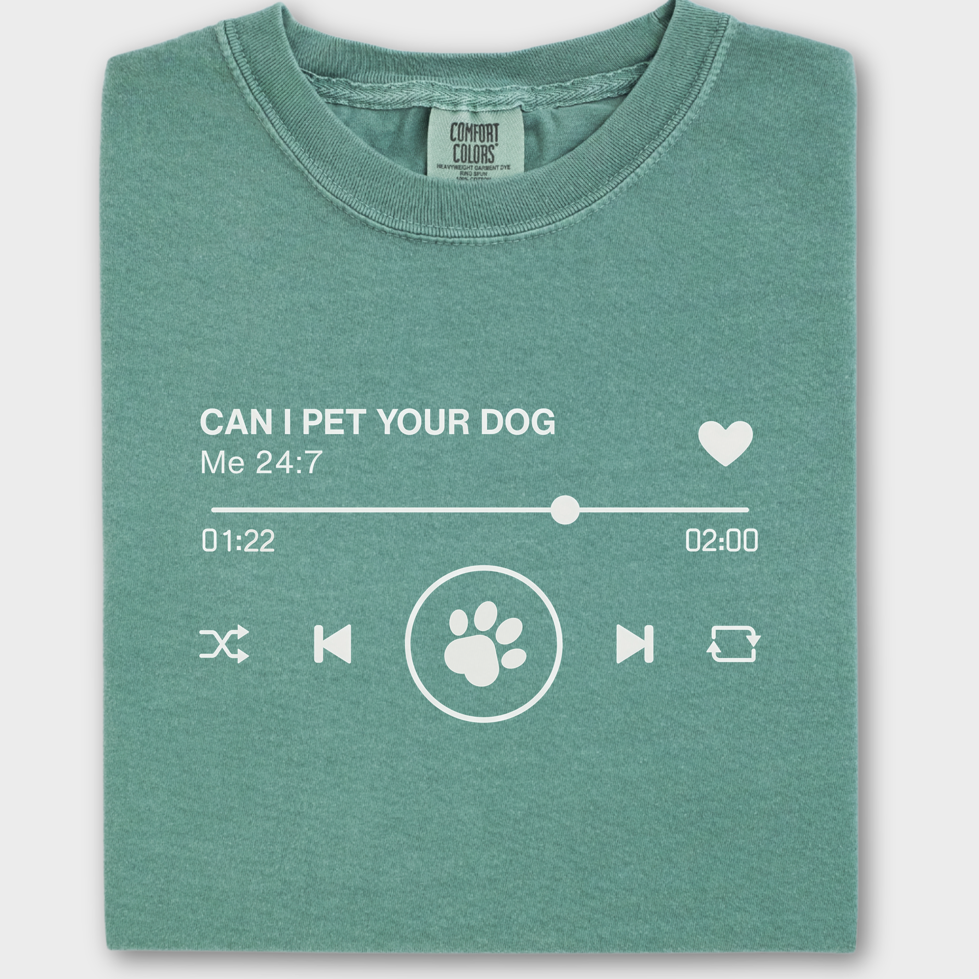 Minimalist Can I Pet Your Dog Digital Player Dog Graphic Comfort Colors T-Shirt in Light Green-T-Shirt-Light Green-Fetch N Found