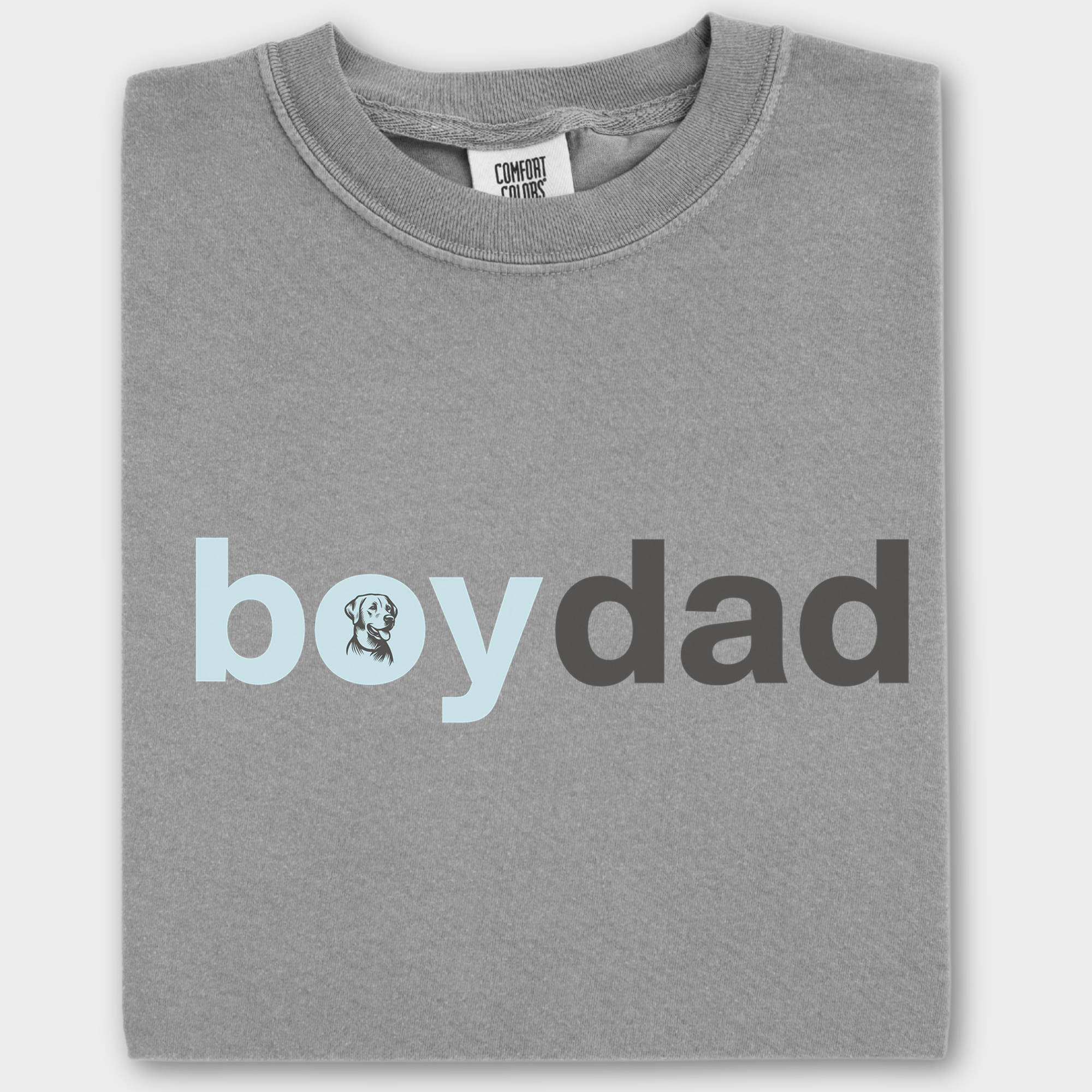 Artistic Boy Dog Dad Dog Text Comfort Colors T-Shirt in Grey-Fetch N Found