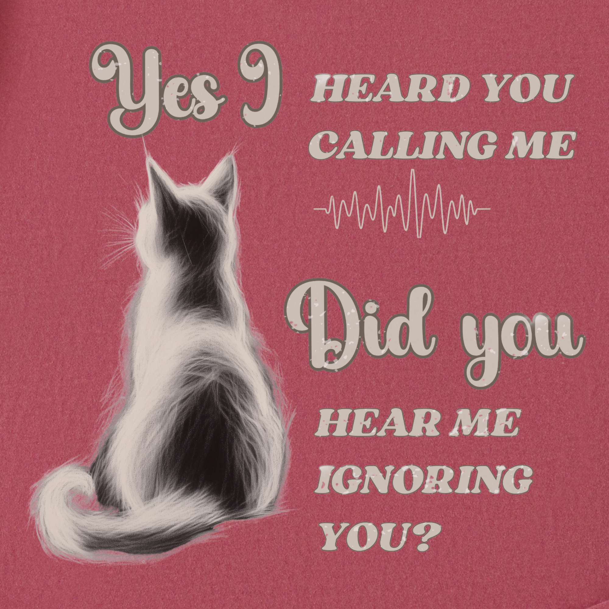 Vintage Yes I Heard You Cat Graphic Comfort Colors T-Shirt in Crimson