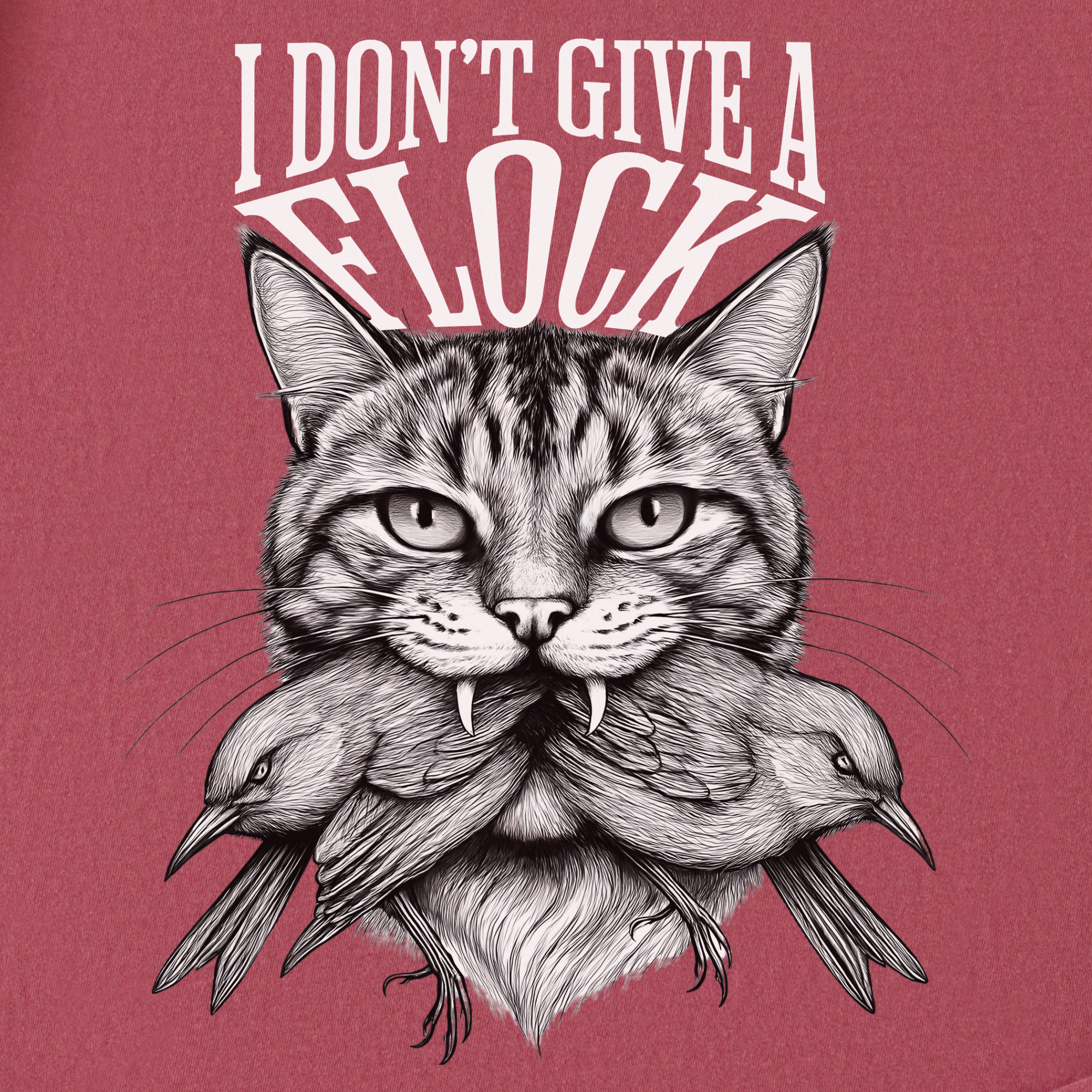 Minimalist I Dont Give a Flock Pray for My Owner Cat Graphic Comfort Colors T-Shirt in Crimson-T-Shirt-Fetch N Found