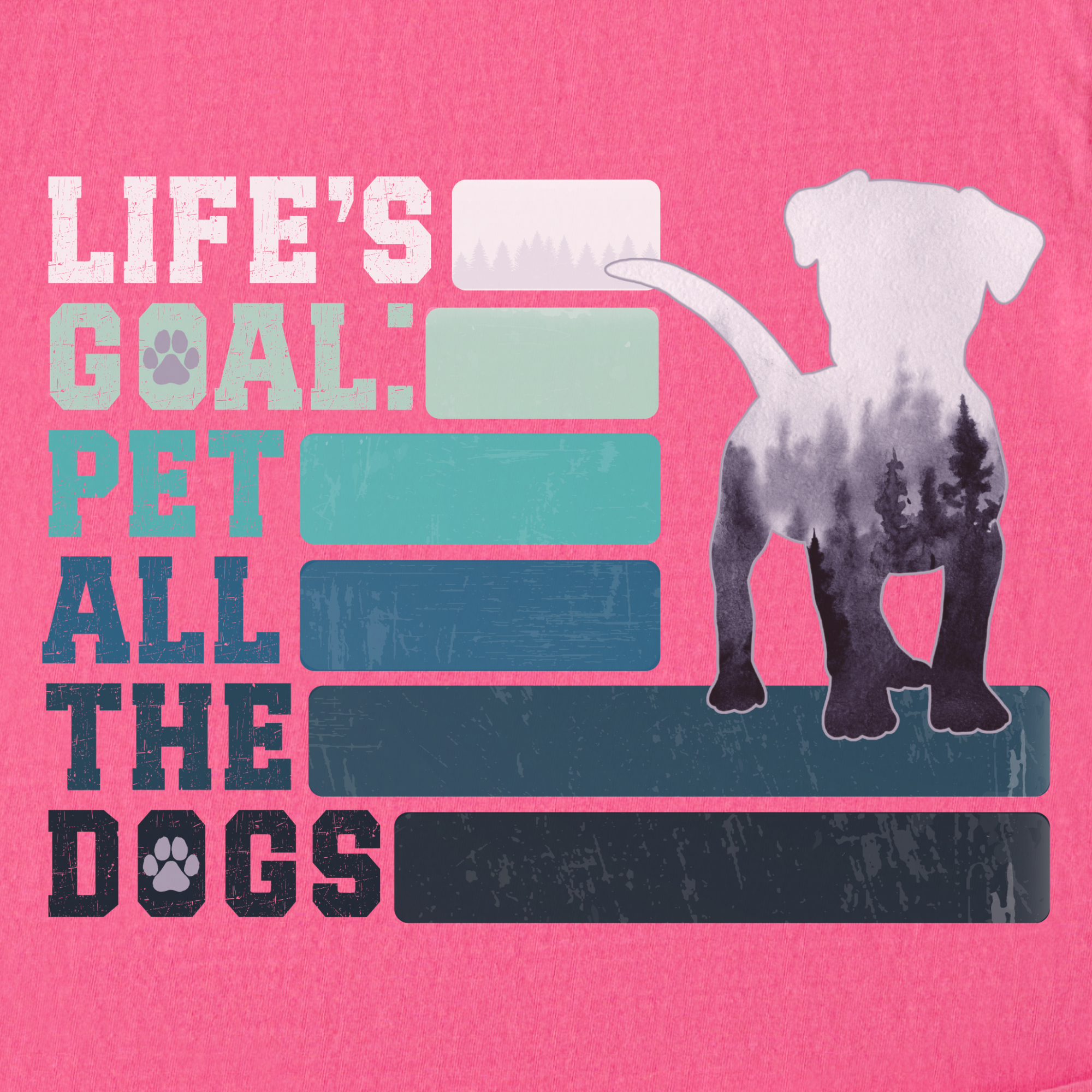 Vintage Pet All the Dogs Dog Graphic Comfort Colors T-Shirt in Crunchberry