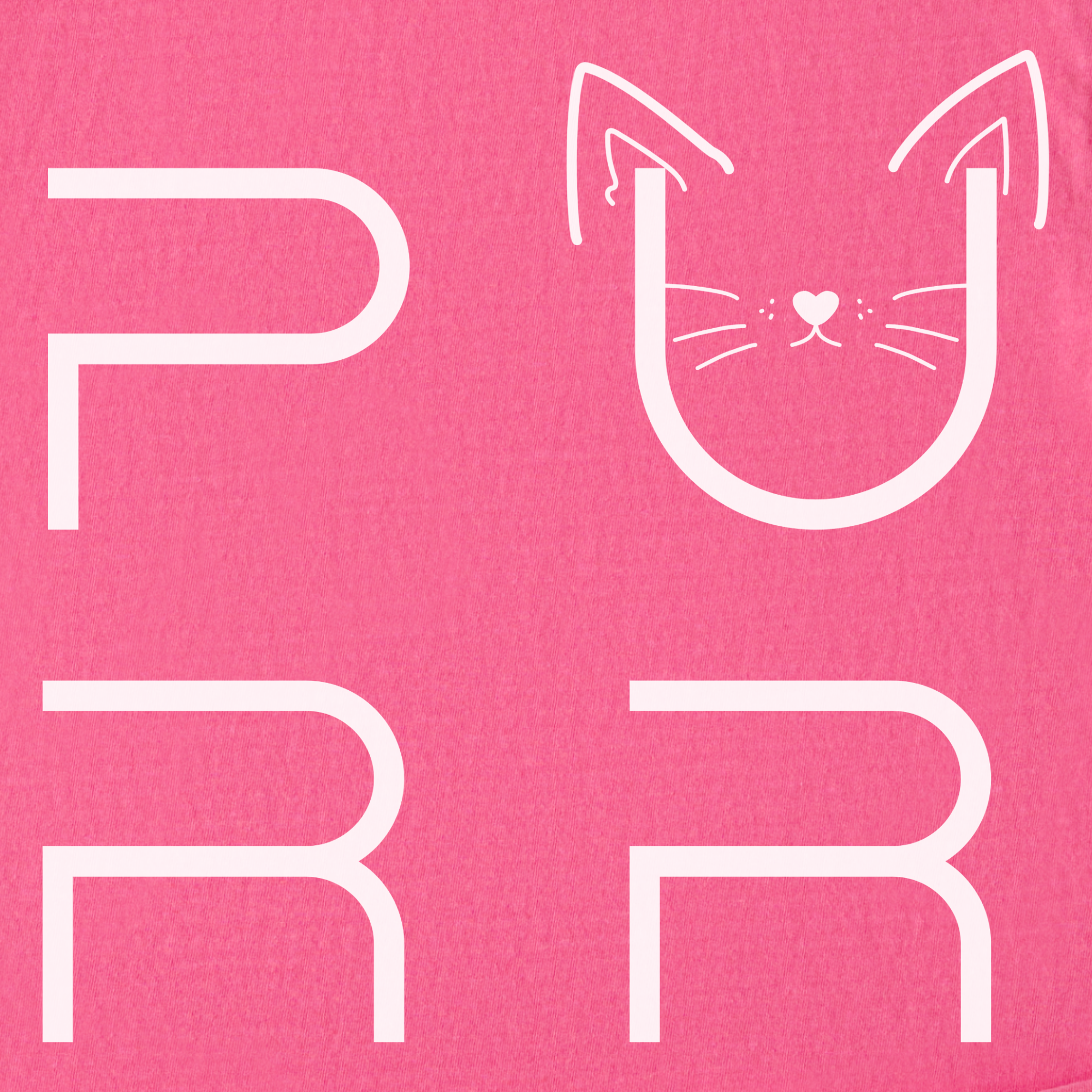 Minimalist Cat PURR T-Shirt in Crunchberry