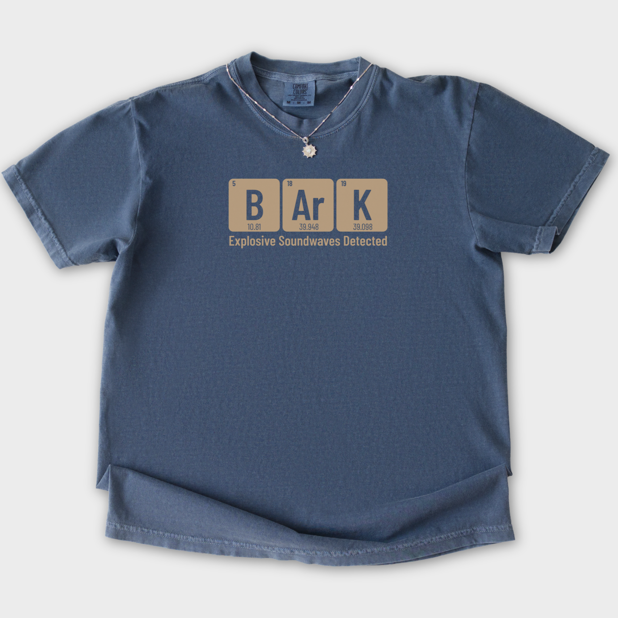 Modern Bark Dog Text Comfort Colors T-Shirt in Denim