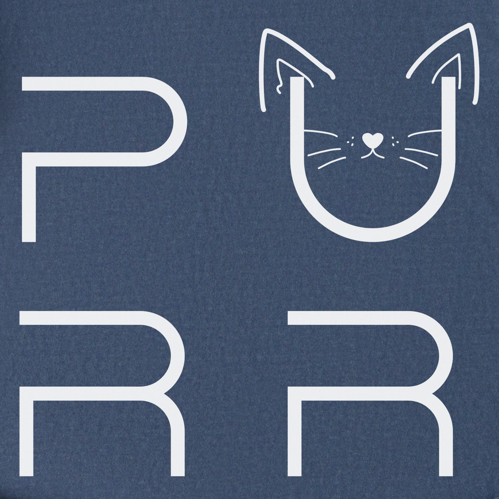 Comfort Colors® Minimalist Cat Purr Funny Pet Tee - (Denim)