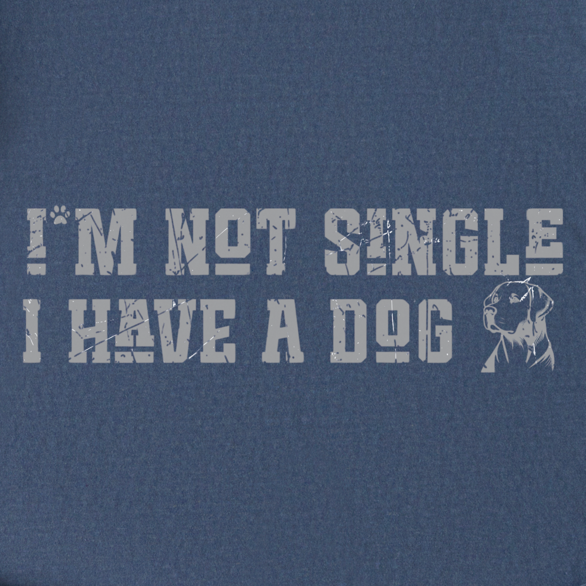 Retro I'm Not Single Dog Minimalist Comfort Colors T-Shirt in Denim