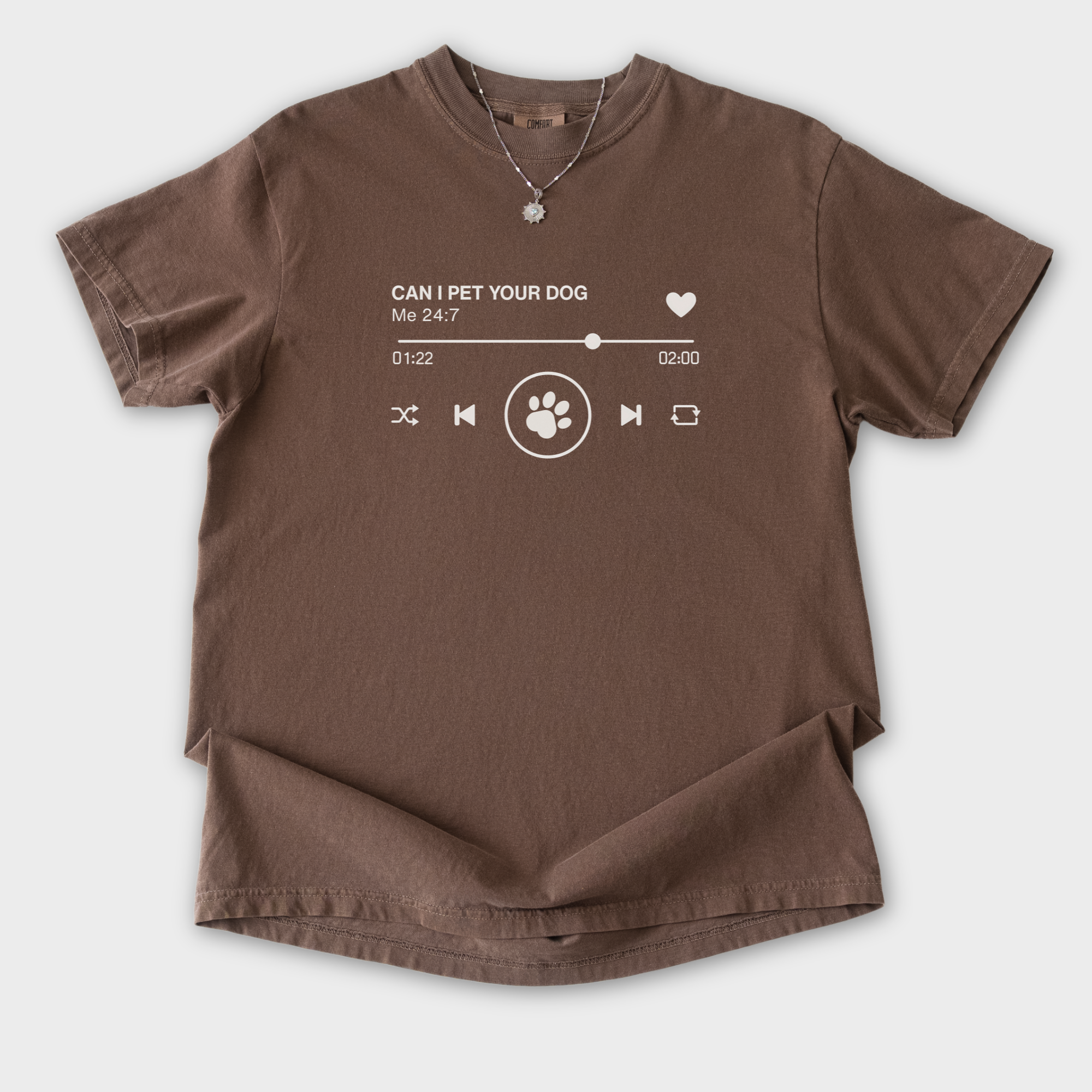 Minimalist Can I Pet Your Dog Digital Player Dog Graphic Comfort Colors T-Shirt in Espresso-T-Shirt-Espresso-S-Fetch N Found
