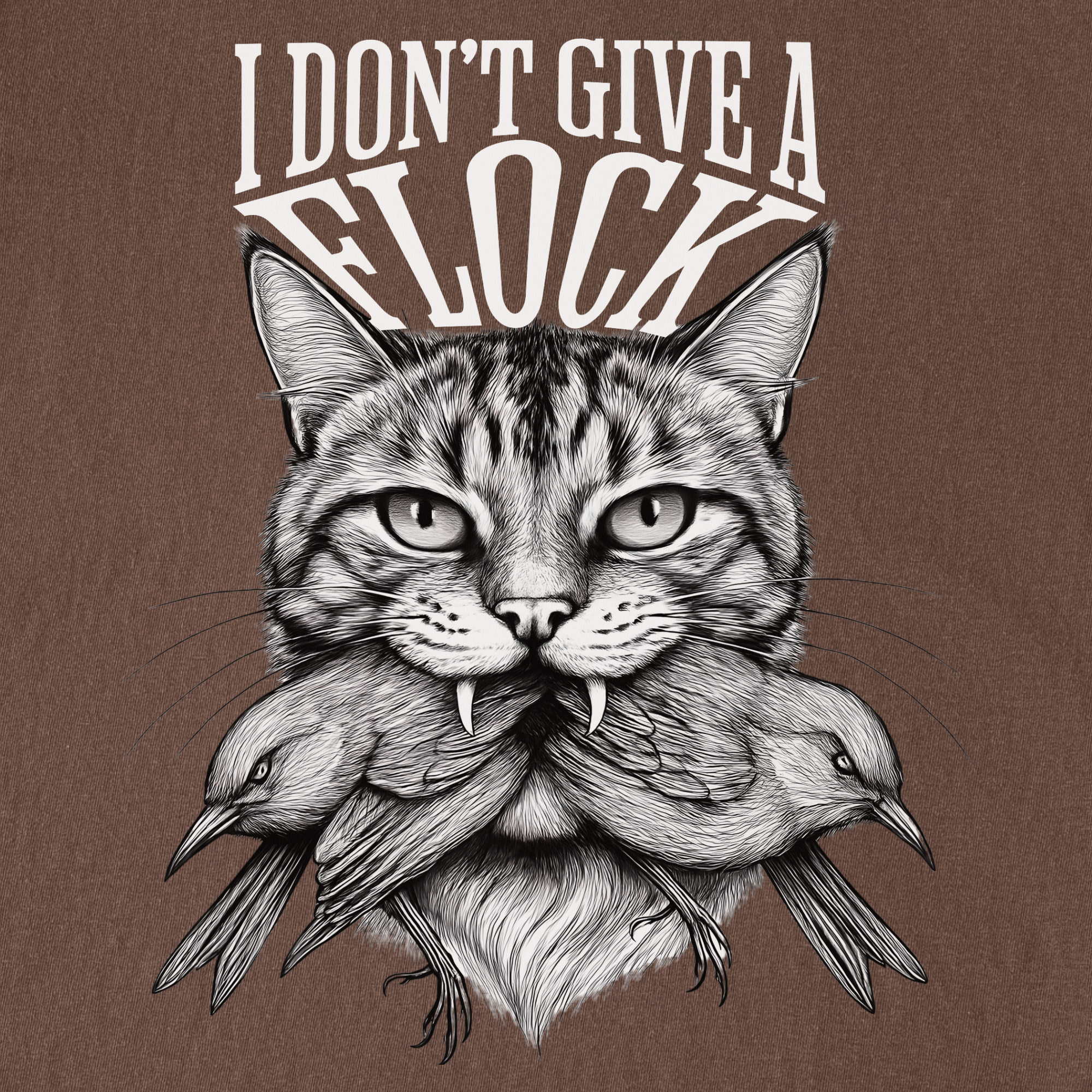 Minimalist I Dont Give a Flock Pray for My Owner Cat Graphic Comfort Colors T-Shirt in Espresso-T-Shirt-Fetch N Found