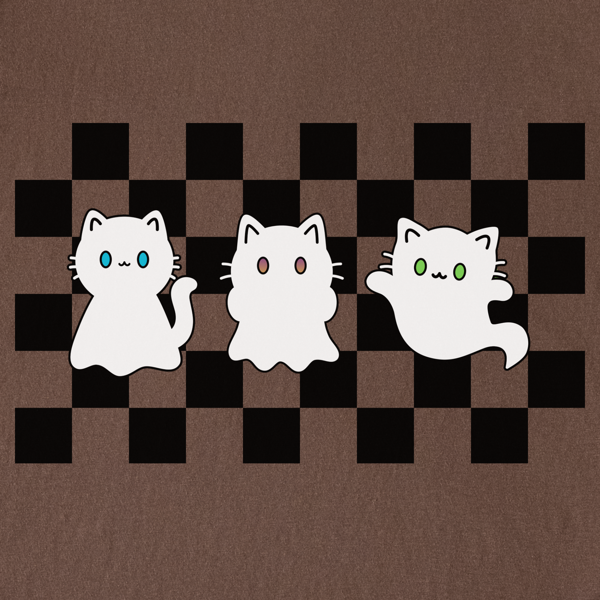 Minimalist Friendly Cat Ghosts Cat Graphic Comfort Colors T-Shirt in Espresso-T-Shirt-Fetch N Found