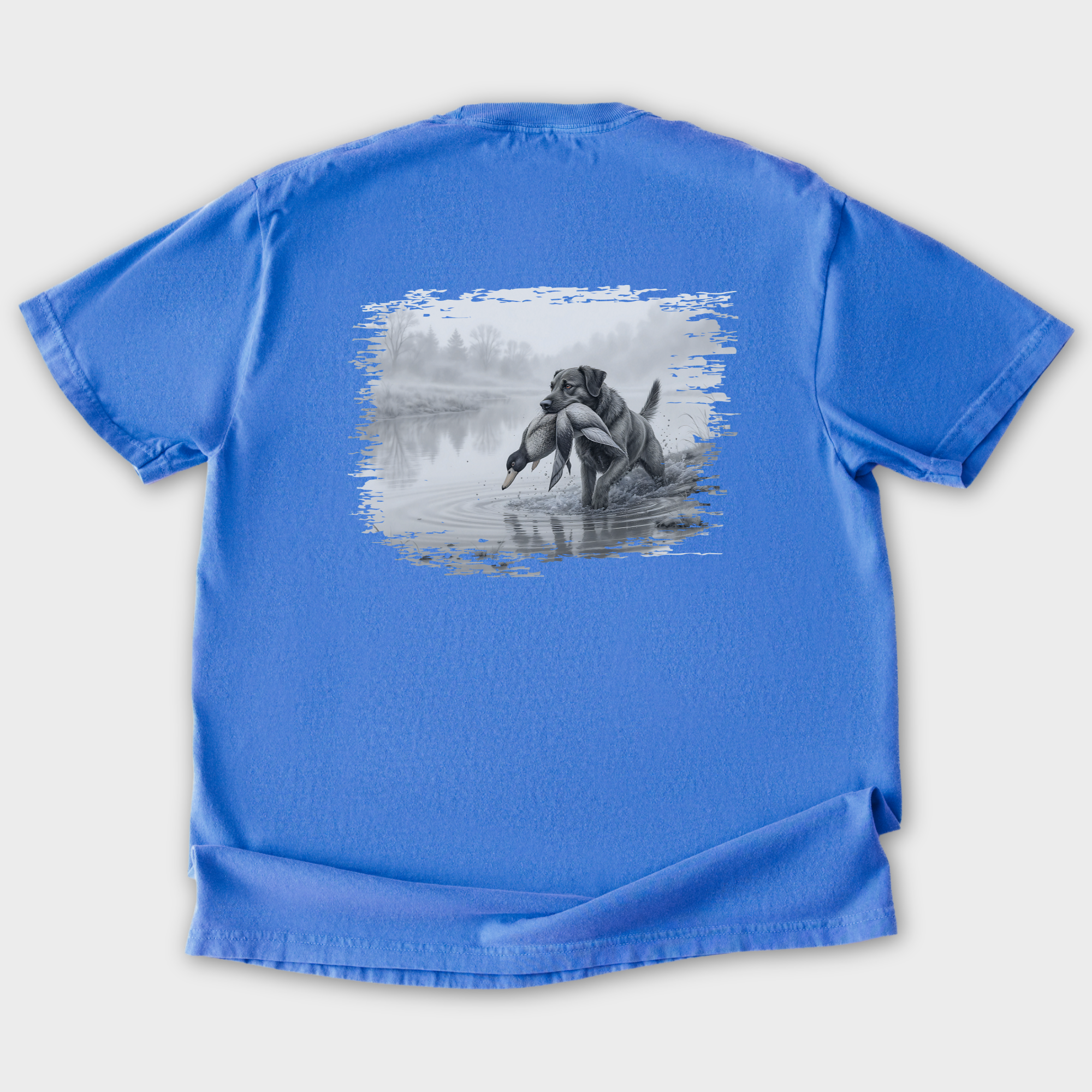 Line Art Too Long Didnt Read TLDR Dog Plus Duck Dog Graphic Comfort Colors T-Shirt in Flo Blue-T-Shirt-Fetch N Found