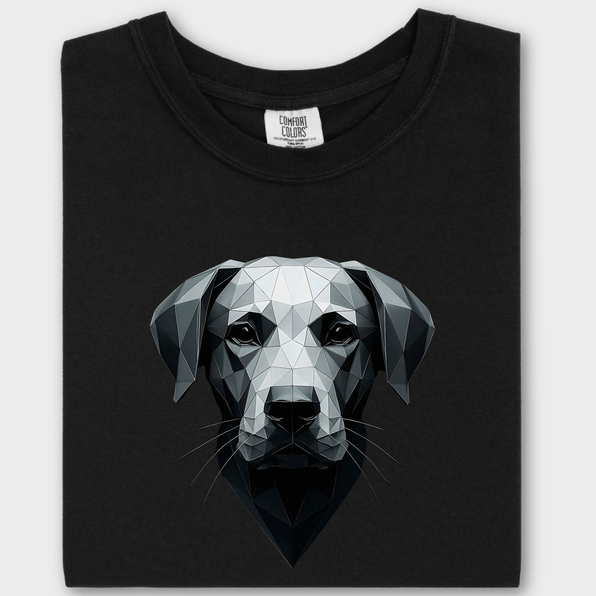 Artistic Geometric Dog Dog Graphic Comfort Colors T-Shirt in Black-Fetch N Found