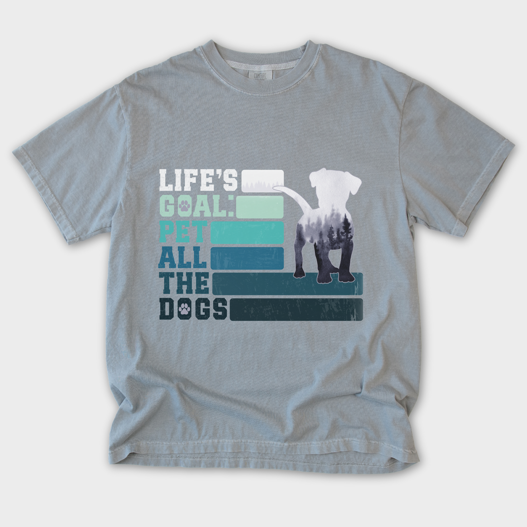 Vintage Pet All the Dogs Dog Graphic Comfort Colors T-Shirt in Granite