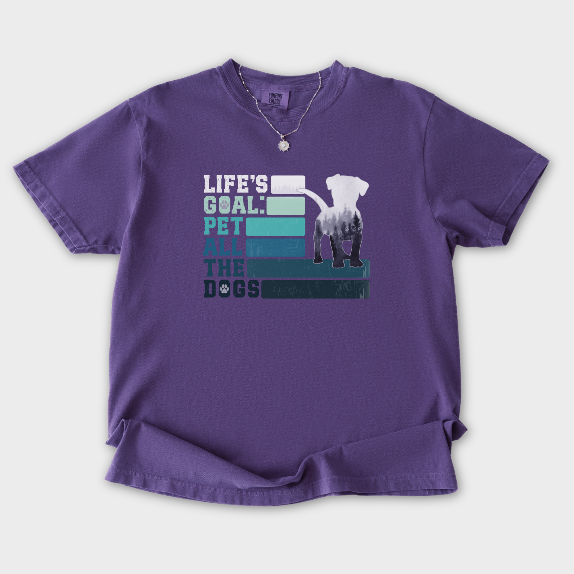 Vintage Pet All the Dogs Dog Graphic Comfort Colors T-Shirt in Grape