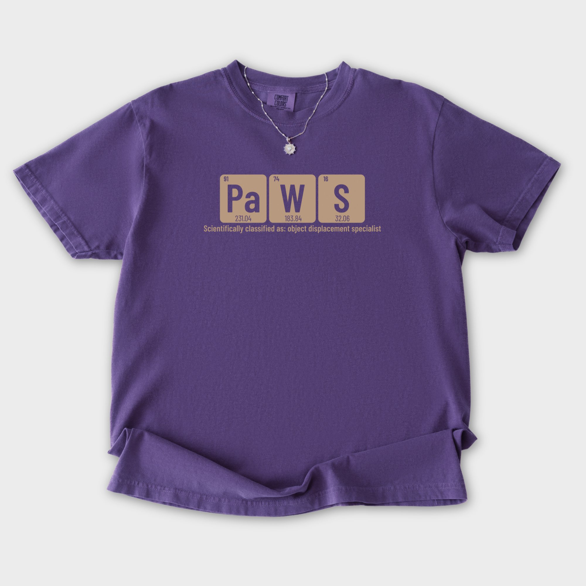 Vintage Paws Cat Graphic Comfort Colors T-Shirt in Grape