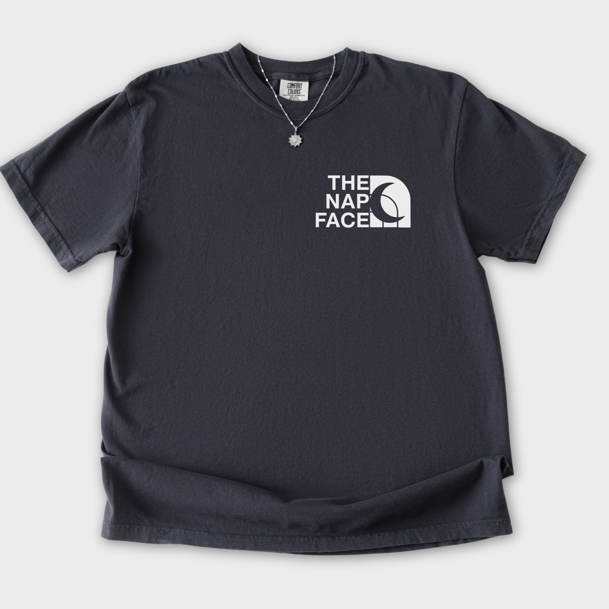 Modern The Nap Face Pet Text Comfort Colors T-Shirt in Graphite