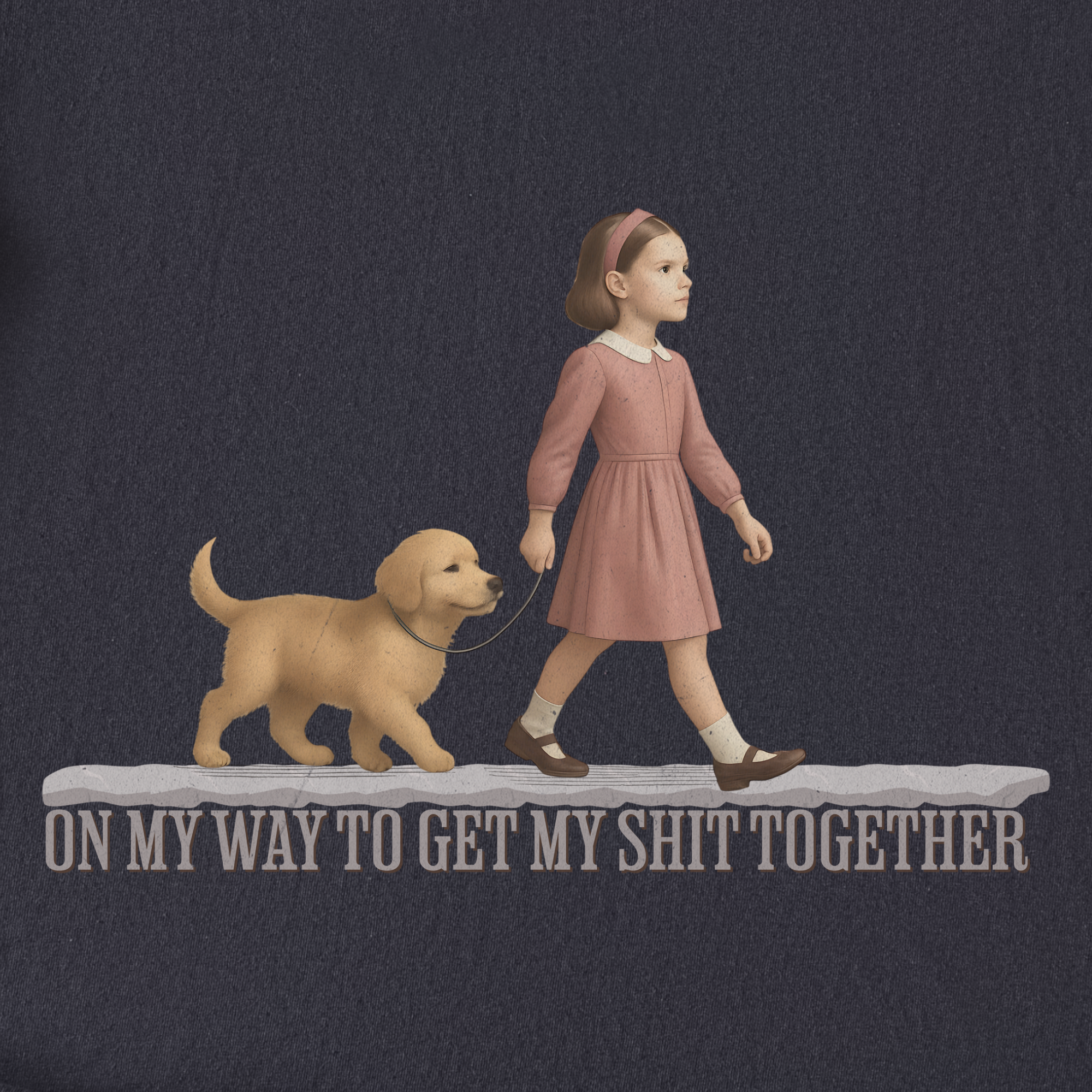 Vintage On My Way To Get My Stuff Together Dog Graphic Comfort Colors T-Shirt in Graphite