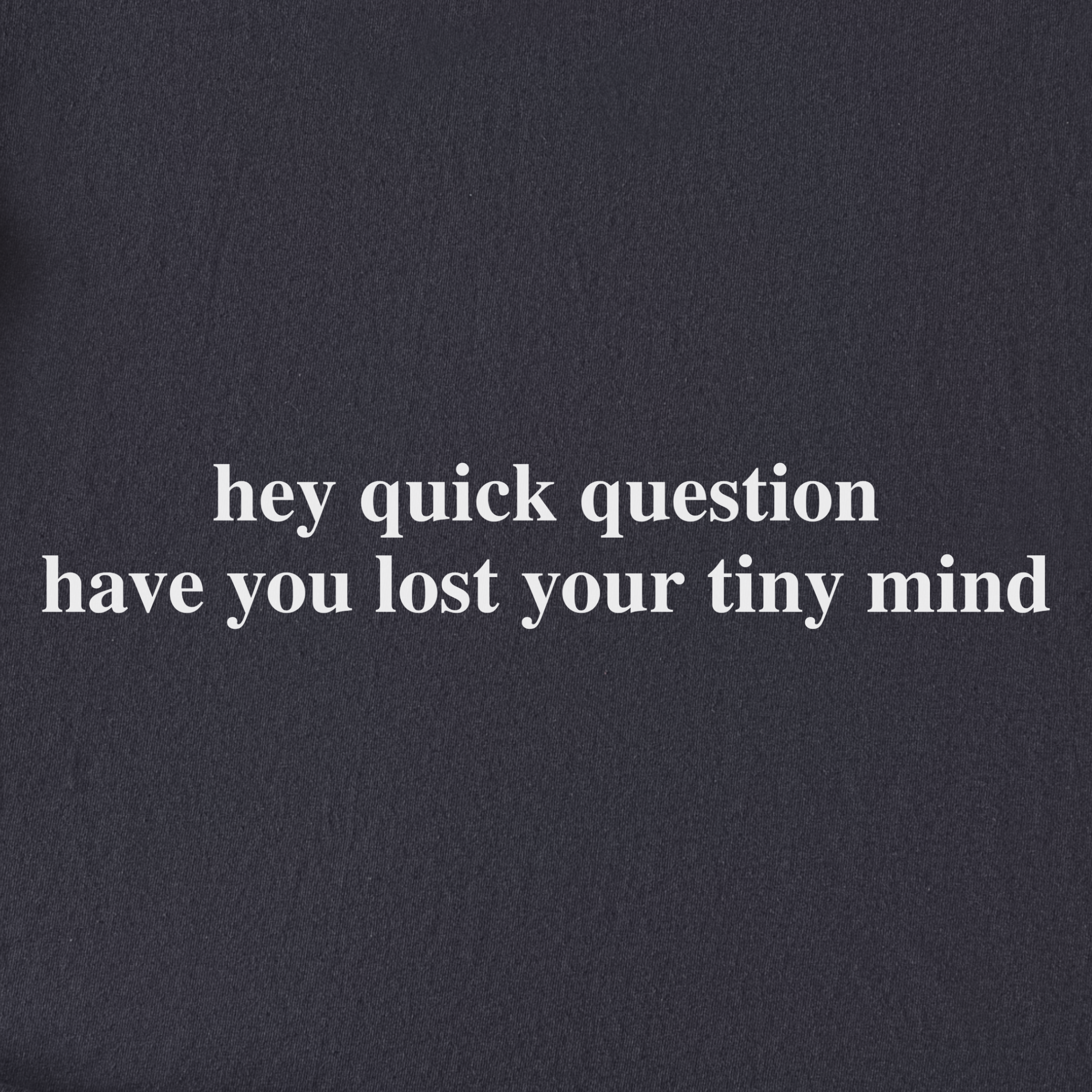 Modern Hey quick question TINY MIND Pet Text Comfort Colors T-Shirt in Graphite